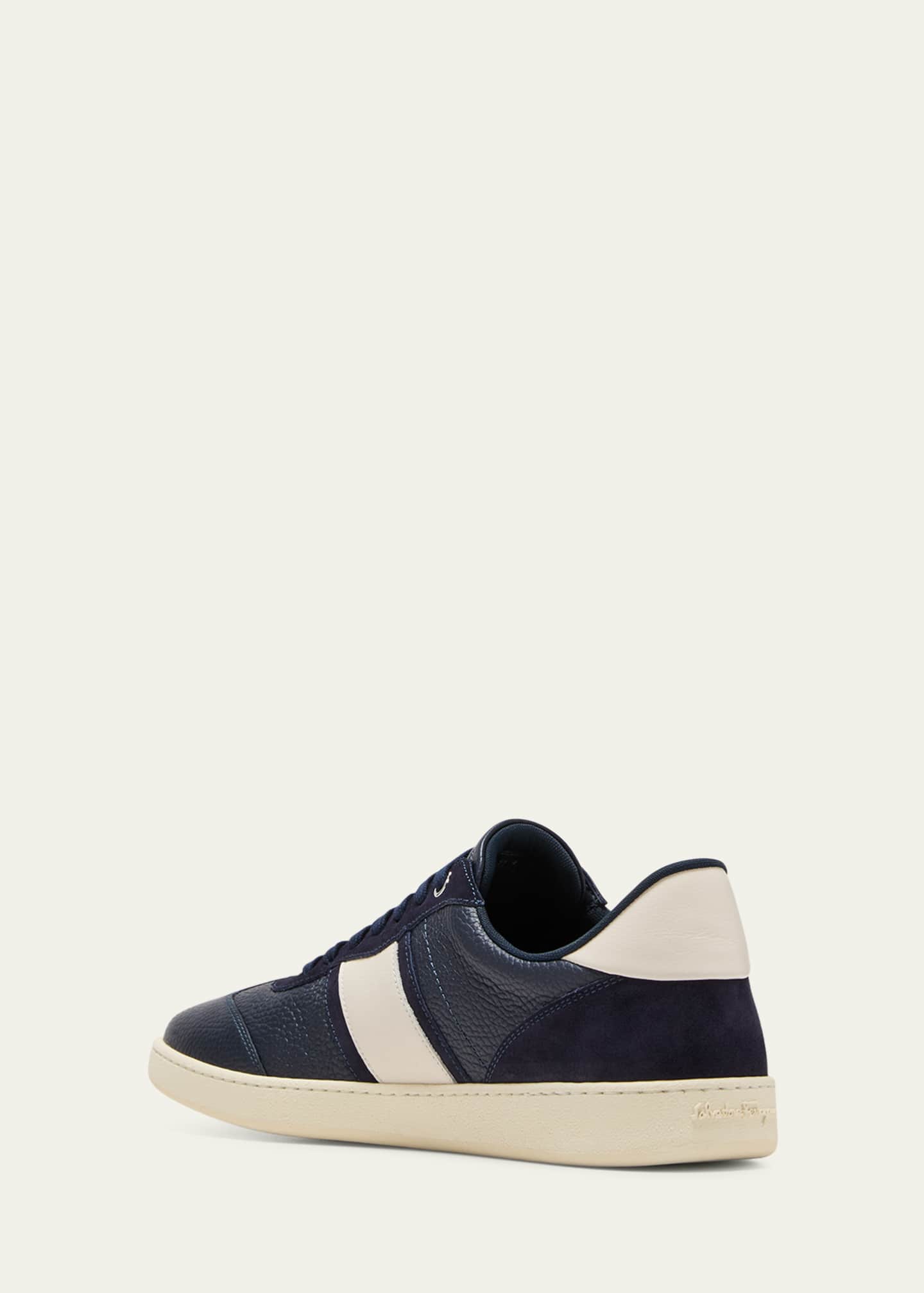 スニーカー SALVATORE FERRAGAMO ACHILLE SNEAKER IN GRAINY LEATHER New Salvatore Ferragamo Achille Leather Low Men Shoes
