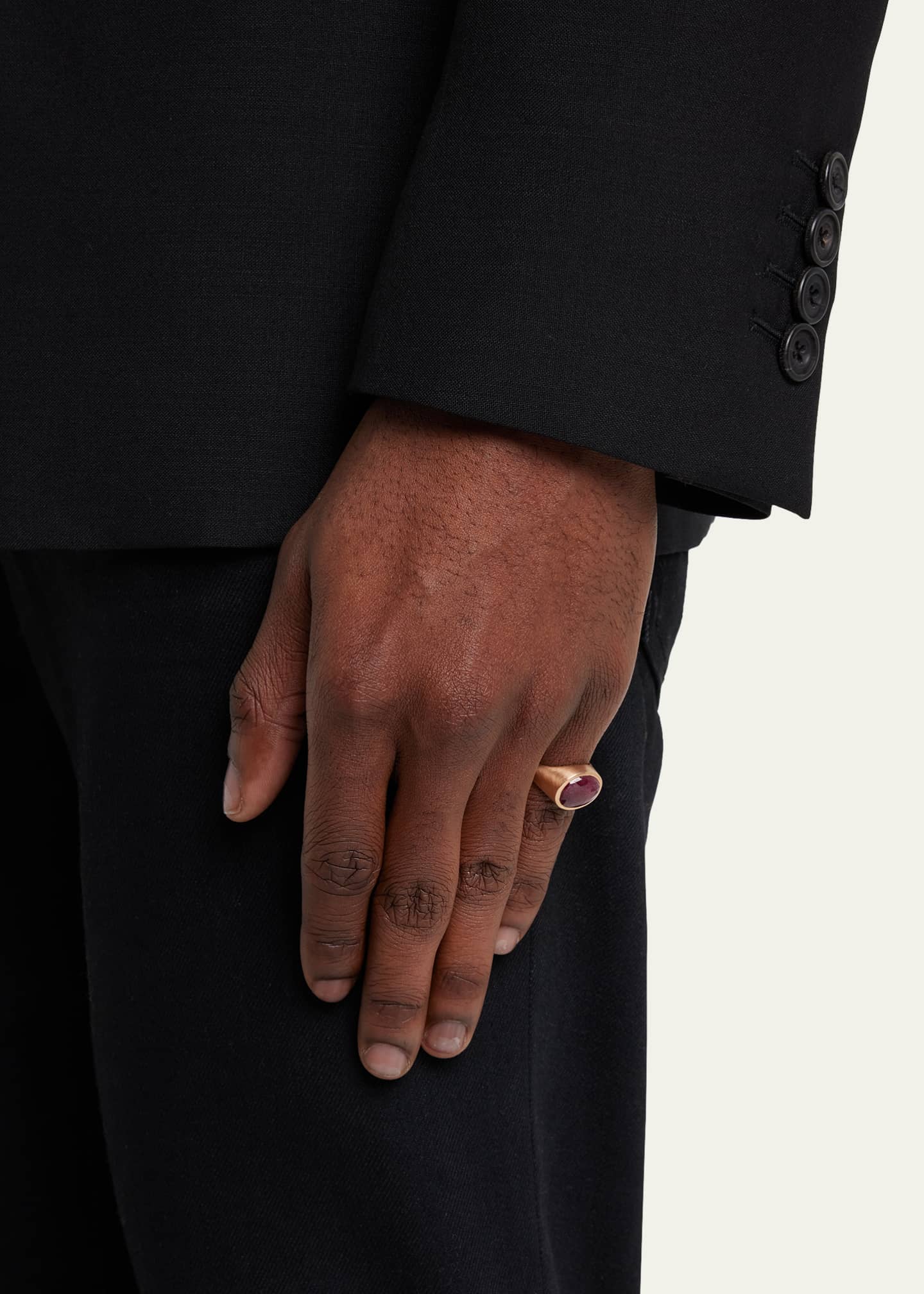 Lois Sasson Design Men's 18K Rose Gold Ruby Solitaire Ring - Bergdorf ...