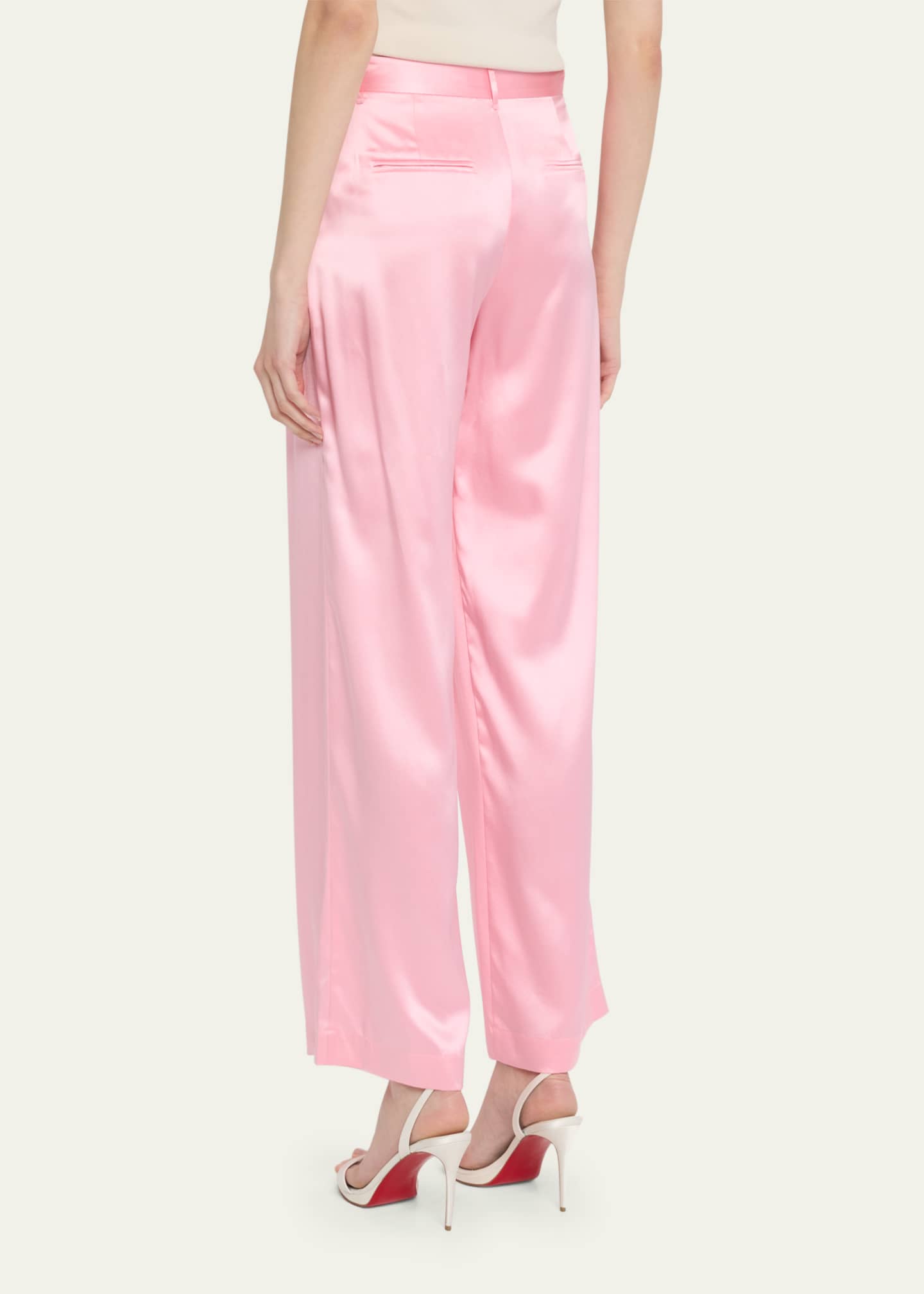 LoveShackFancy Emberlynn Pleated SIlk Pants Bergdorf Goodman