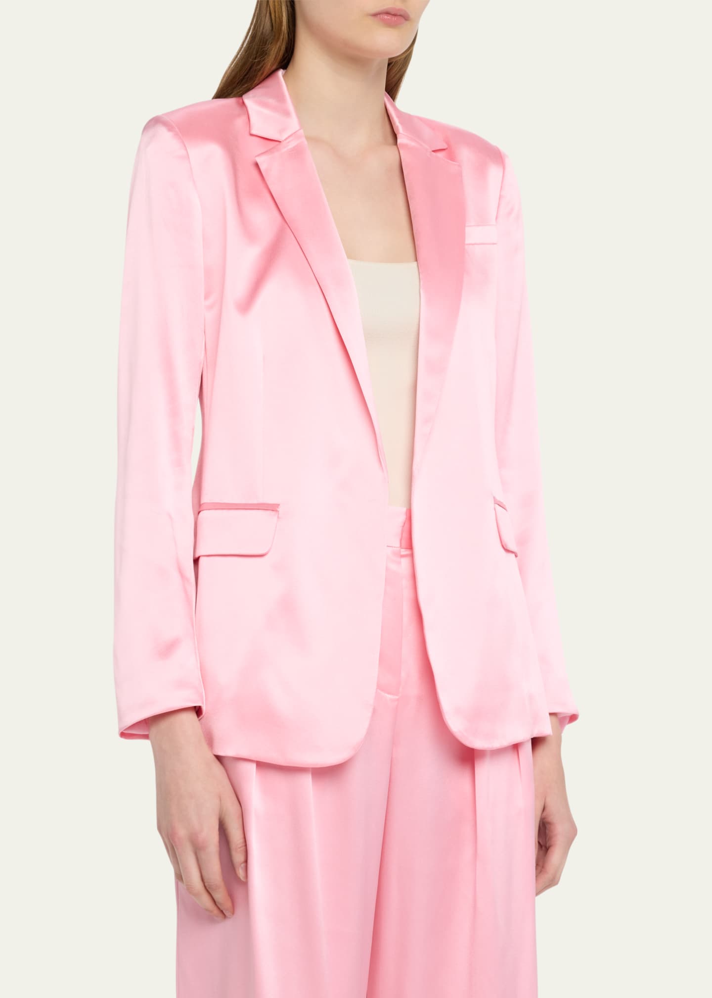 LoveShackFancy Astara OpenFront Silk Blazer Jacket Bergdorf Goodman