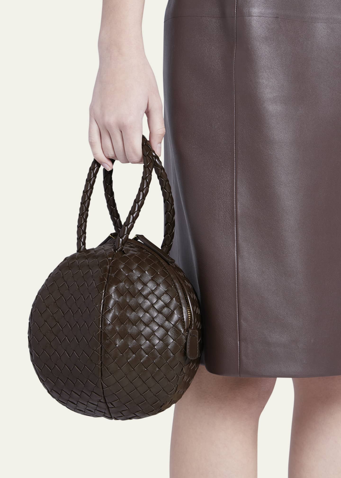Bottega Veneta Mava Intrecciato Lambskin Top-Handle Bag Image 2 of 5