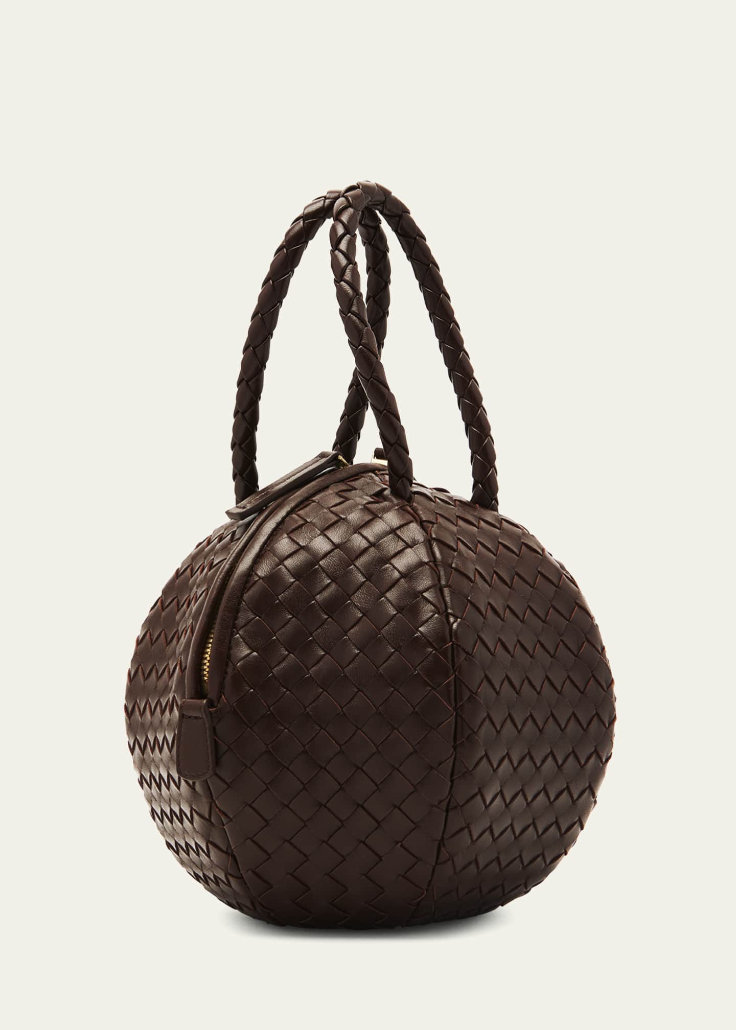 Bottega Veneta Mava Intrecciato Lambskin Top-Handle Bag Image 3 of 5