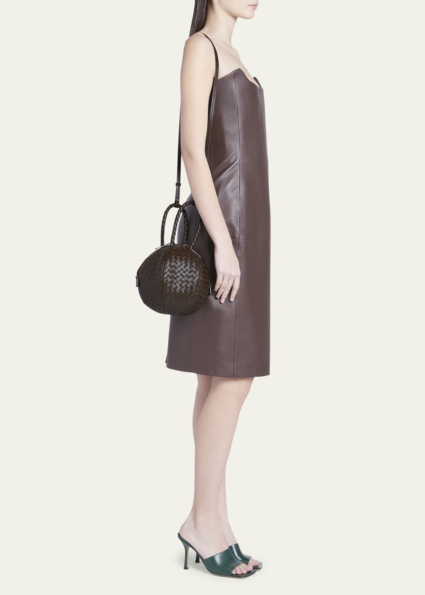 Bottega Veneta Mava Intrecciato Lambskin Top-Handle Bag Image 5 of 5