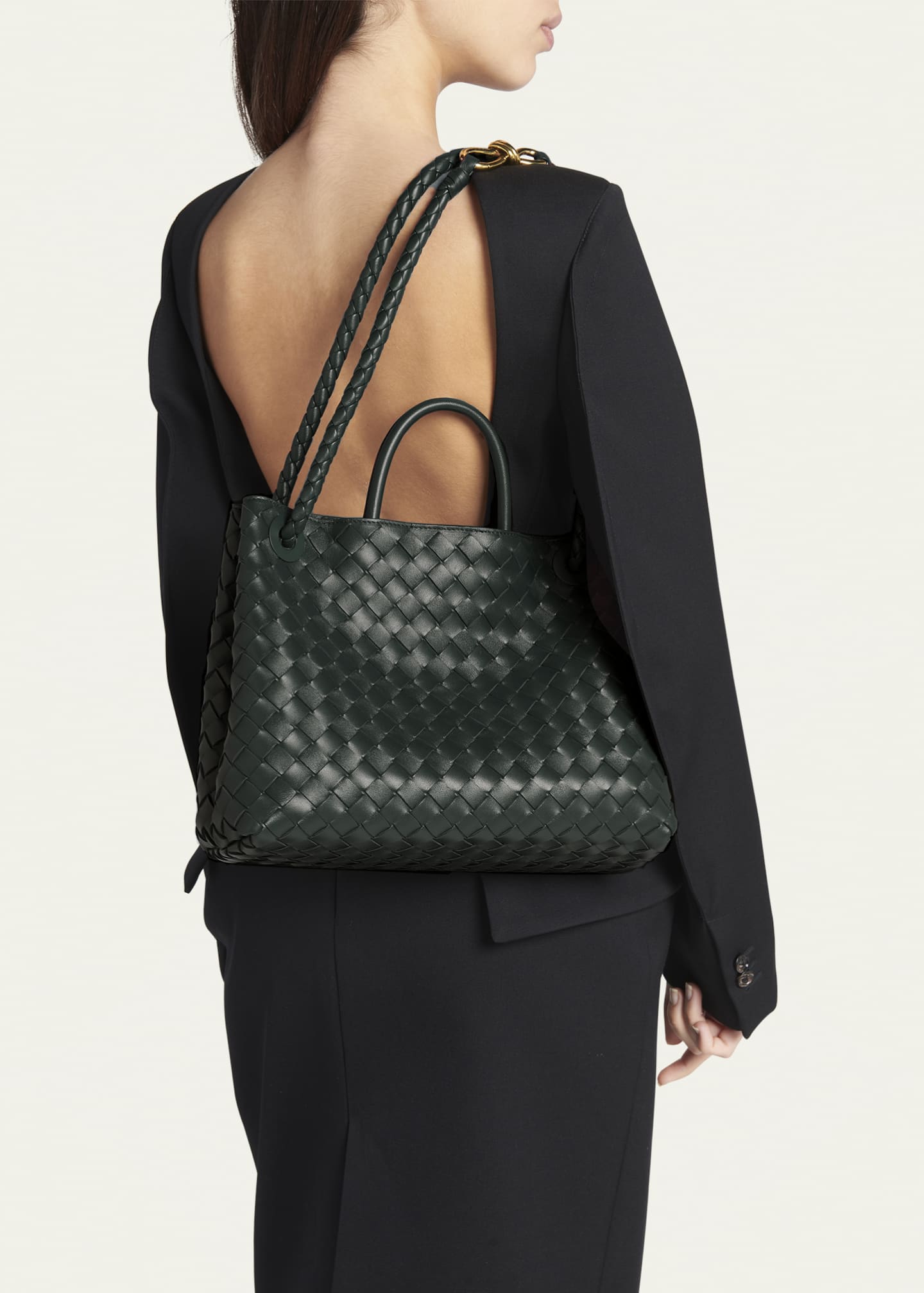 Bottega Veneta Andiamo Medium Intreccio Top-Handle Bag - Bergdorf Goodman