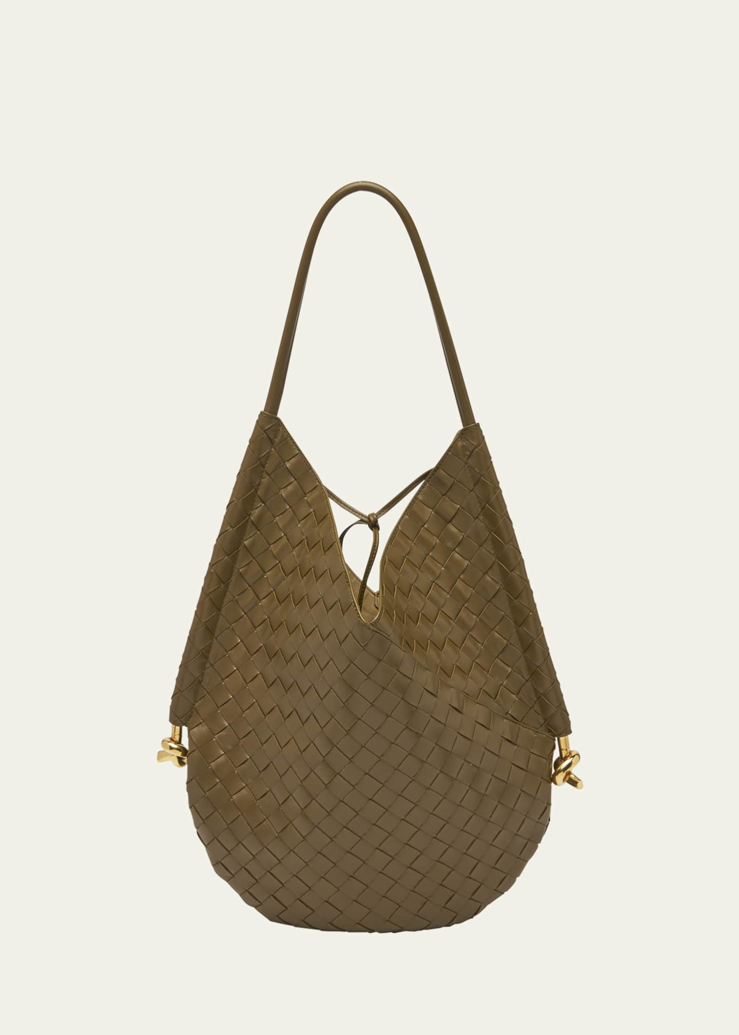 Bottega Veneta Ellipse Small Intrecciato Lambskin Shoulder Bag