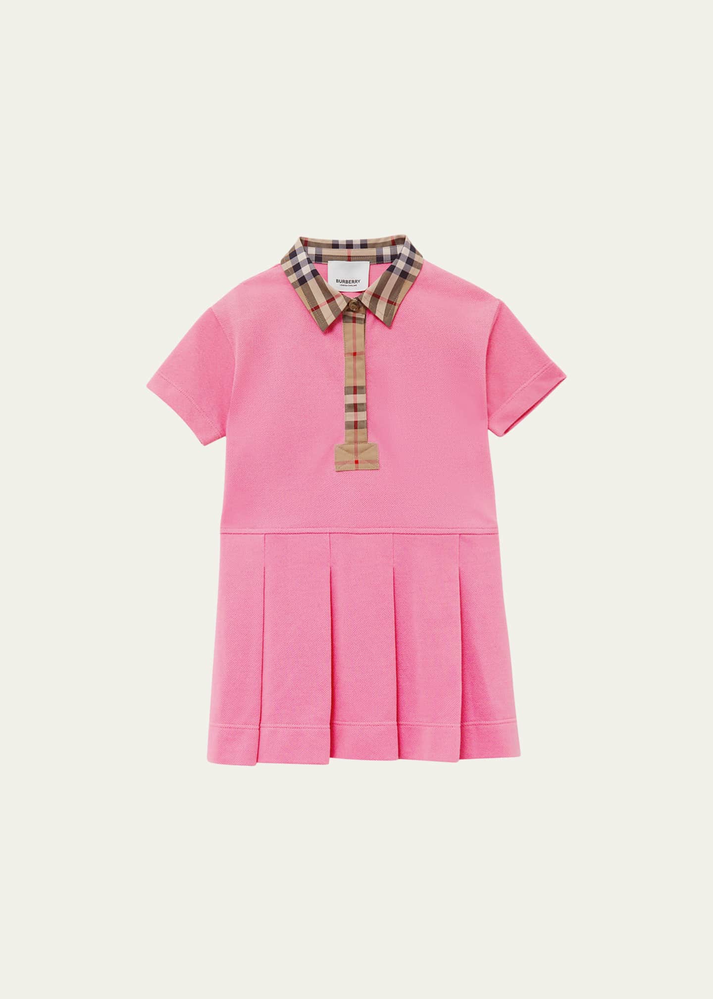 Burberry Girl's Sigrid Vintage Check Polo Shirt Dress, Size 6M2