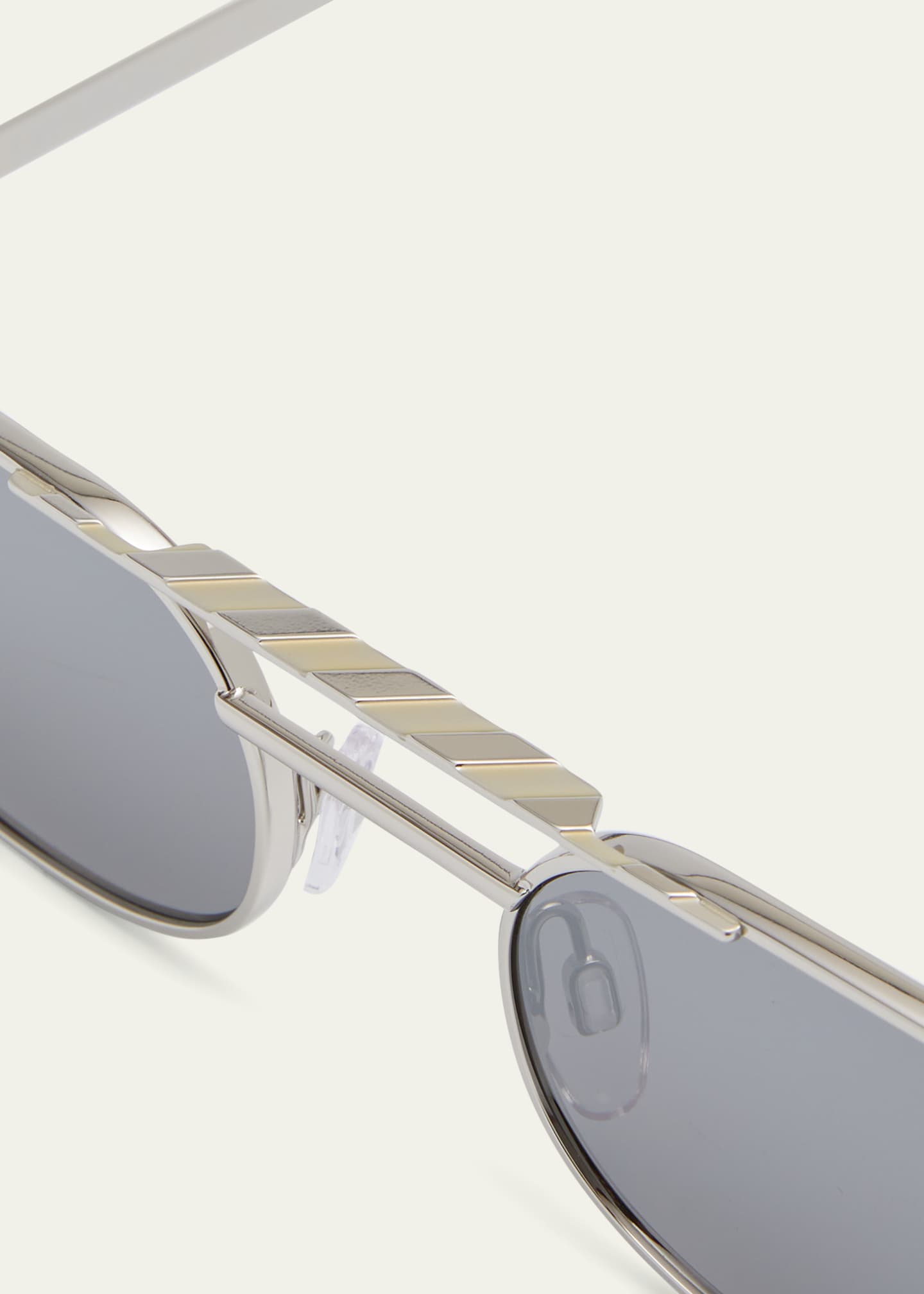 OFF-WHITE: metal sunglasses - Silver