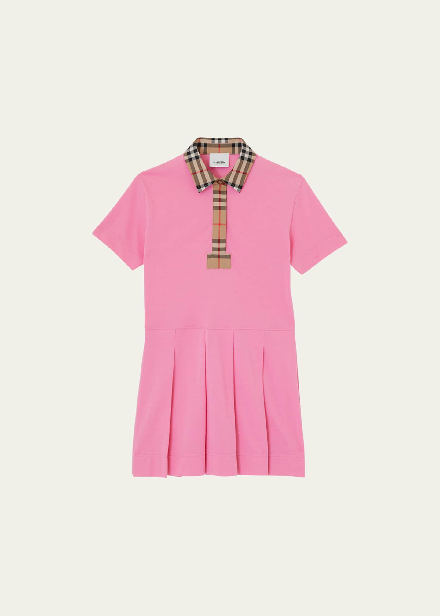 Burberry Girl's Sigrid Vintage Check Polo Shirt Dress, Size 314