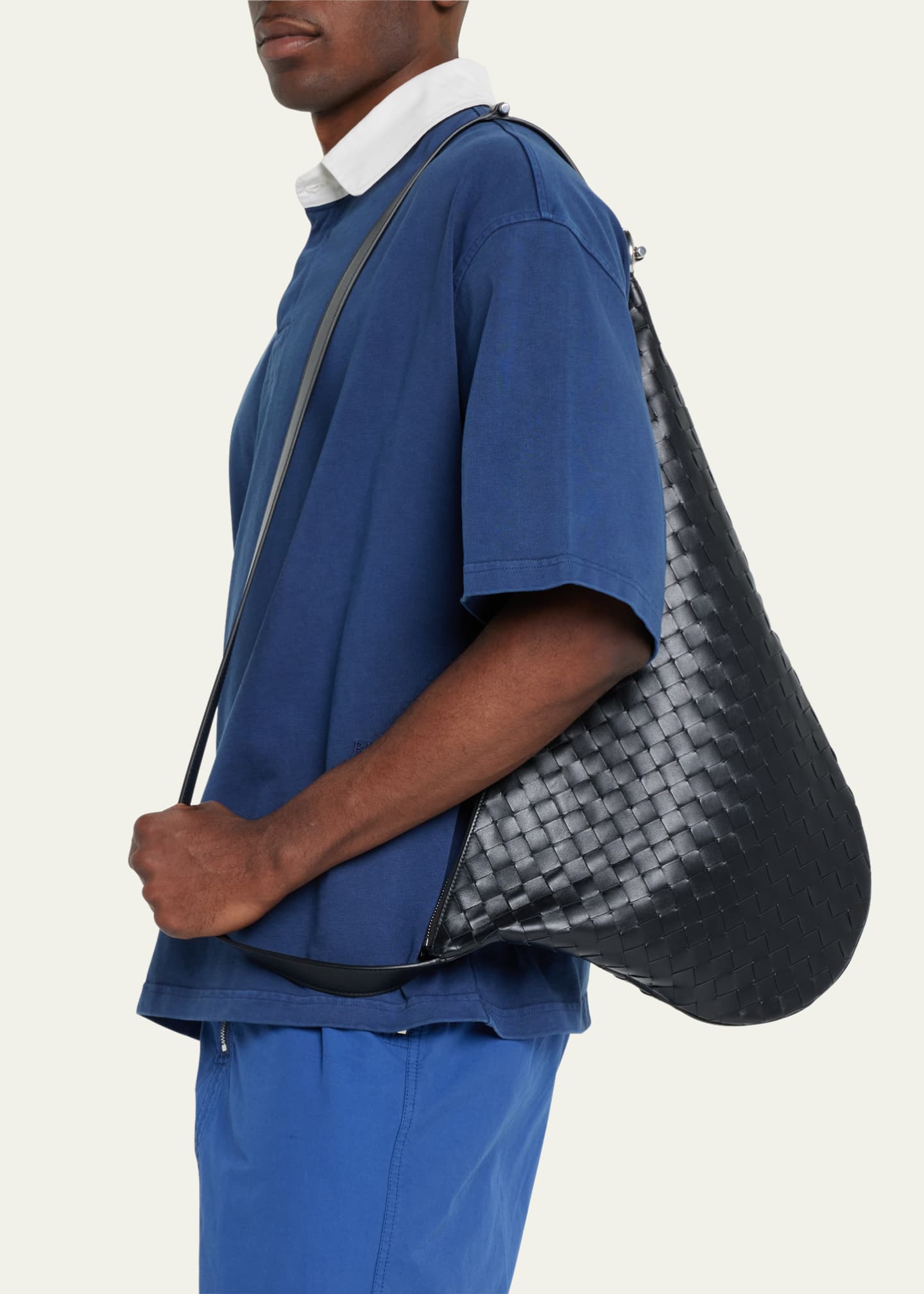 Bottega Veneta Men's Borsa Shoulder Bag - Mud Silver One-Size