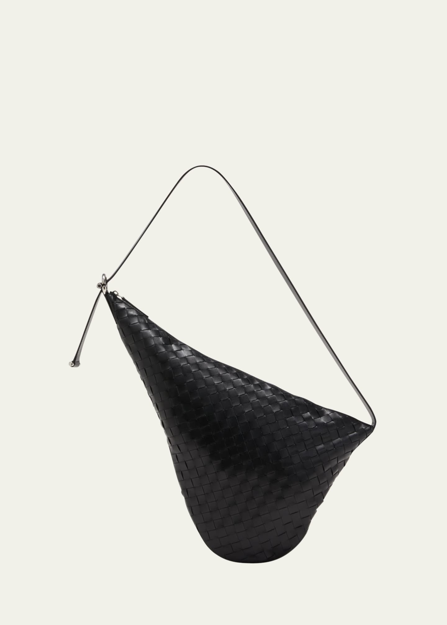 Virgule Intrecciato-weave leather cross-body bag | Bottega Veneta