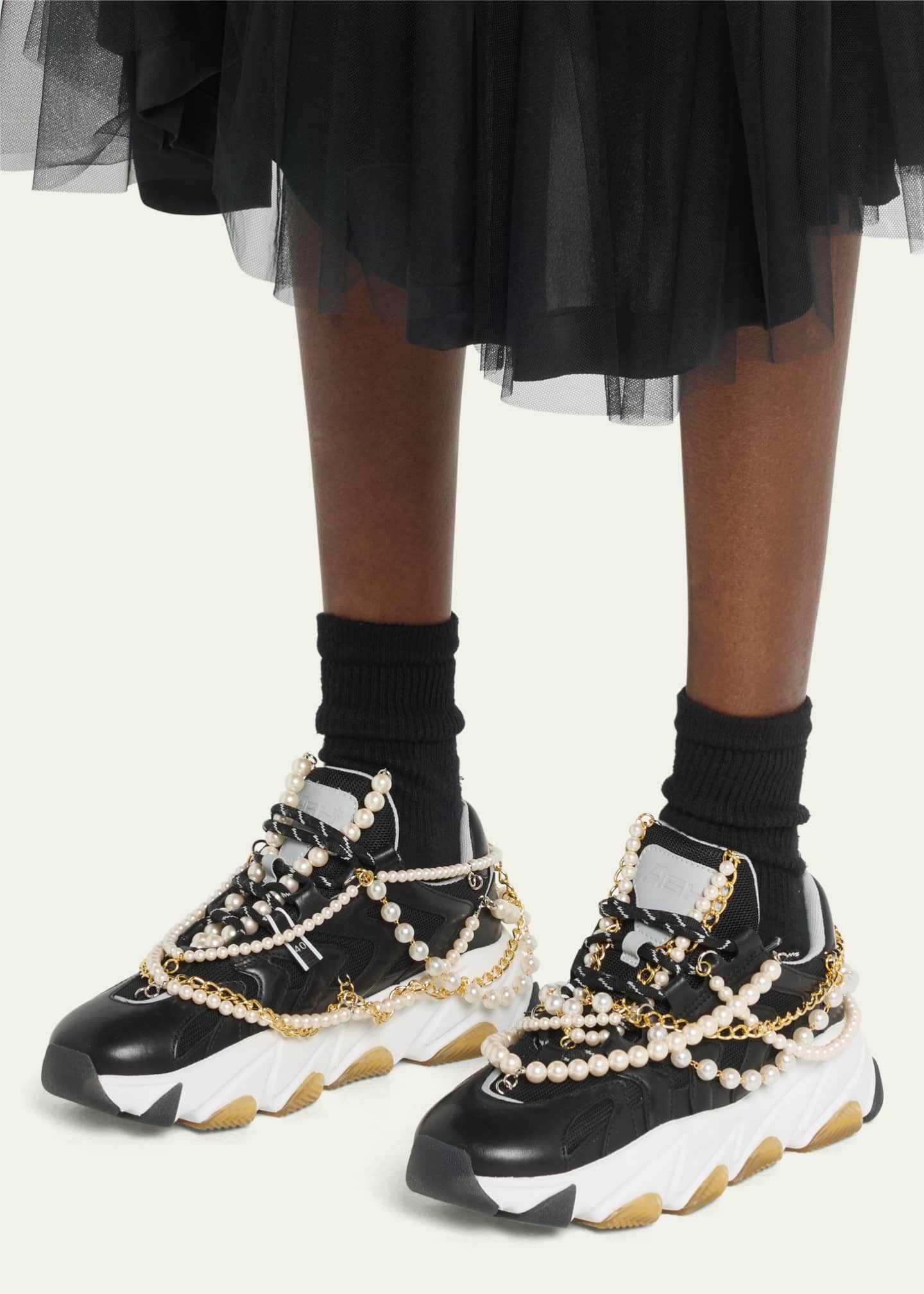 Junya Watanabe x Ash Pearl Chain Leather Low-Top Sneakers