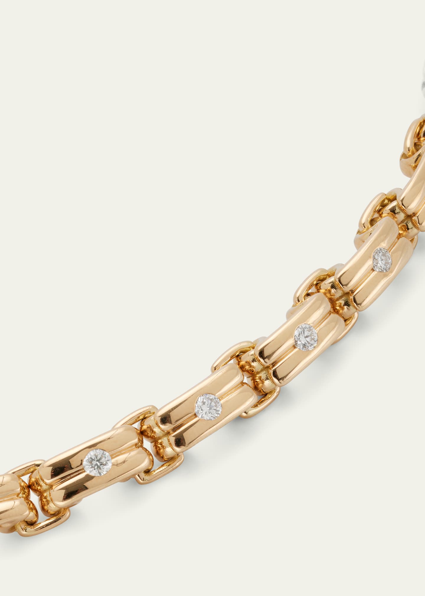 Brent Neale 18K Yellow Gold Narrow Link Diamond Bracelet Image 3 of 4