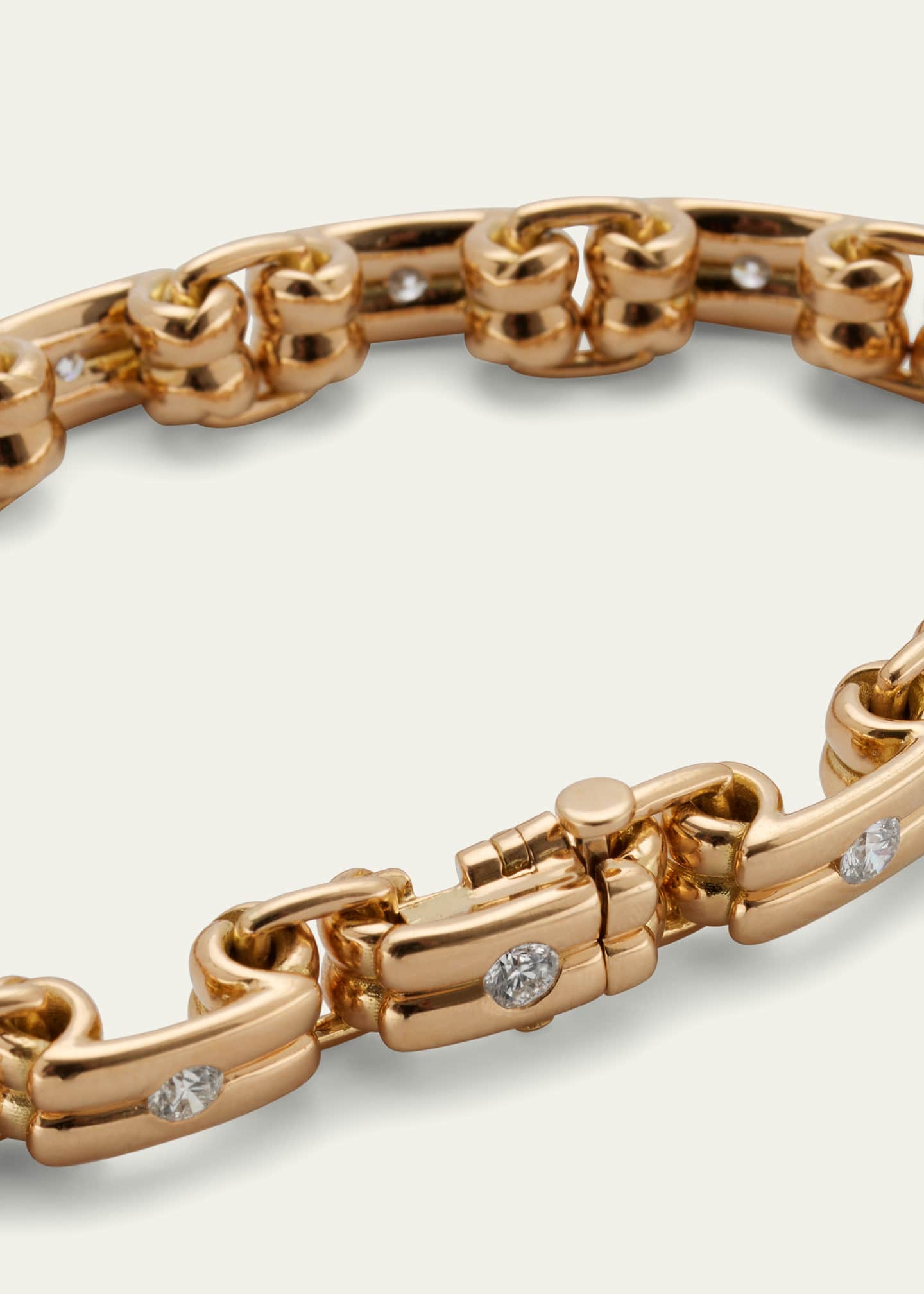Brent Neale 18K Yellow Gold Narrow Link Diamond Bracelet Image 4 of 4