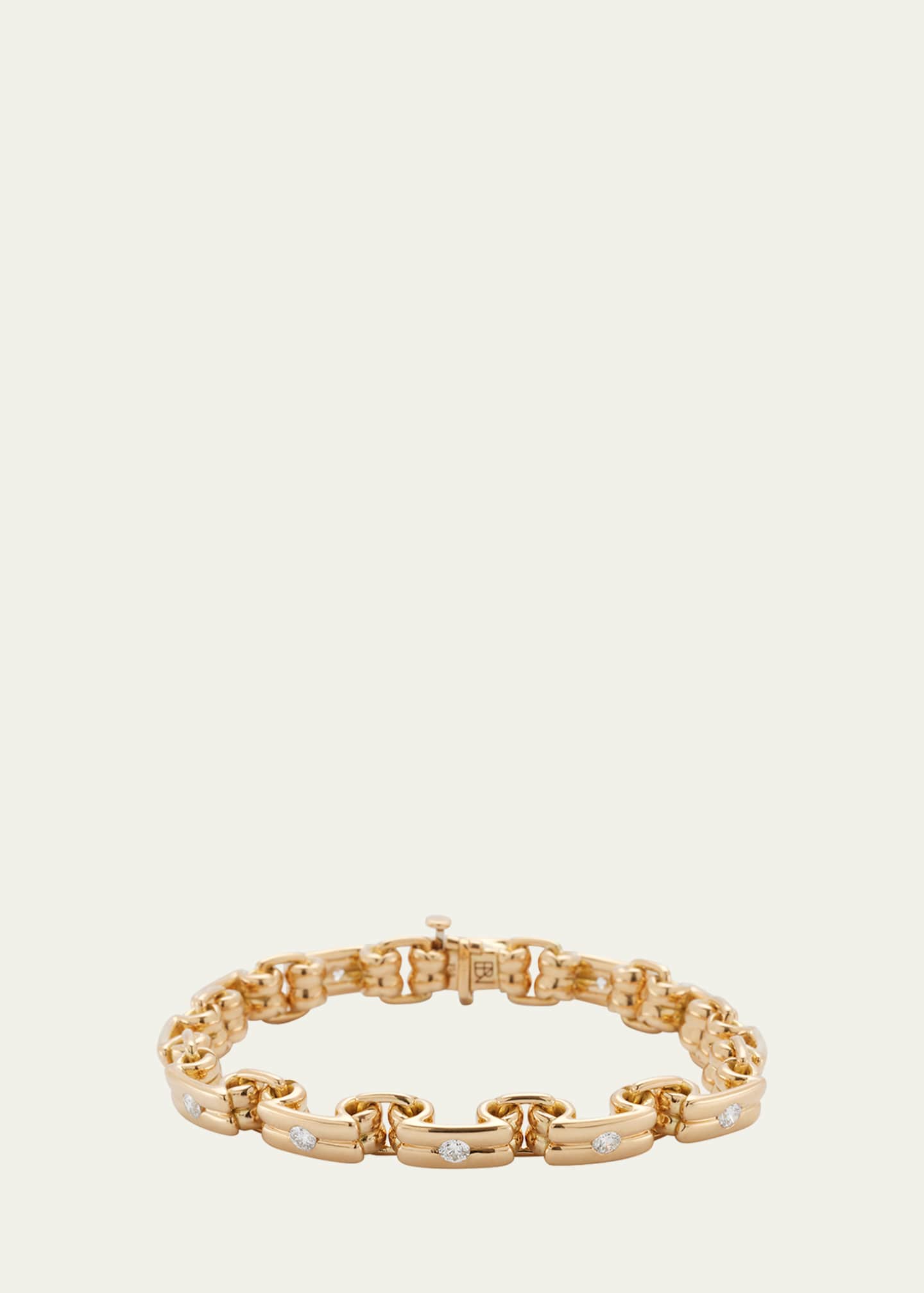Brent Neale 18K Yellow Gold Narrow Link Diamond Bracelet Image 1 of 4