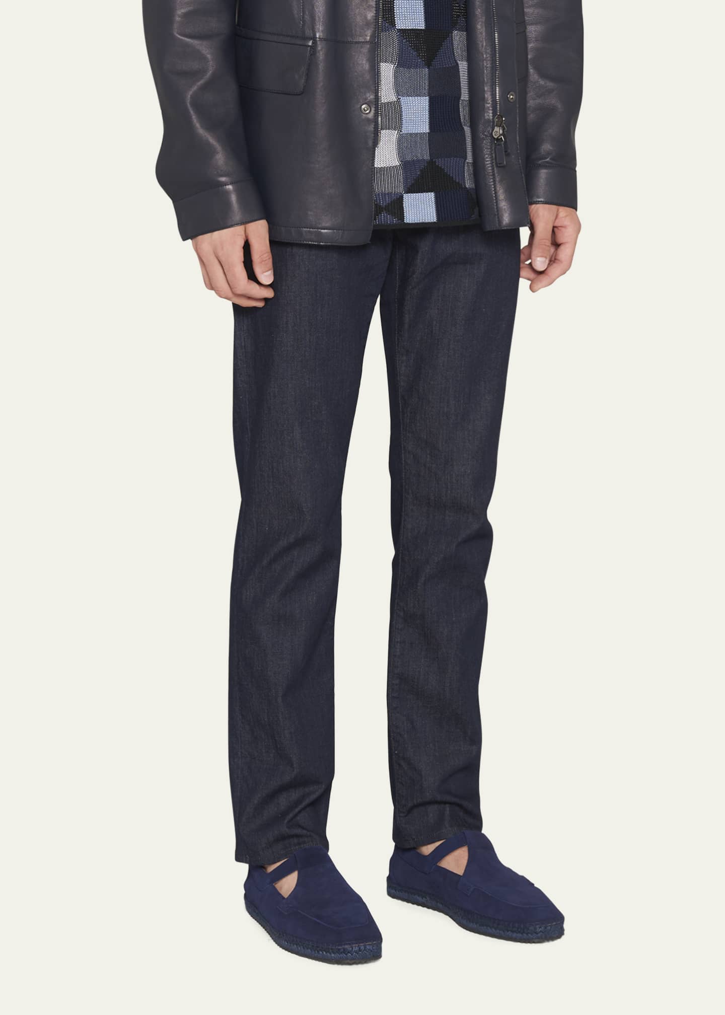 Armani Men's Leather Field Jacket Bergdorf Goodman