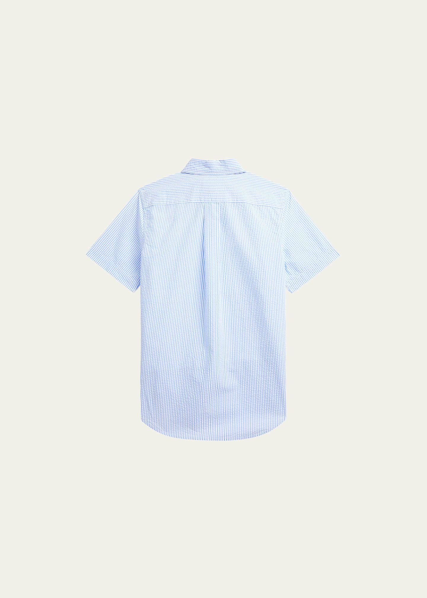 Blue Stripe Seersucker Short Sleeve