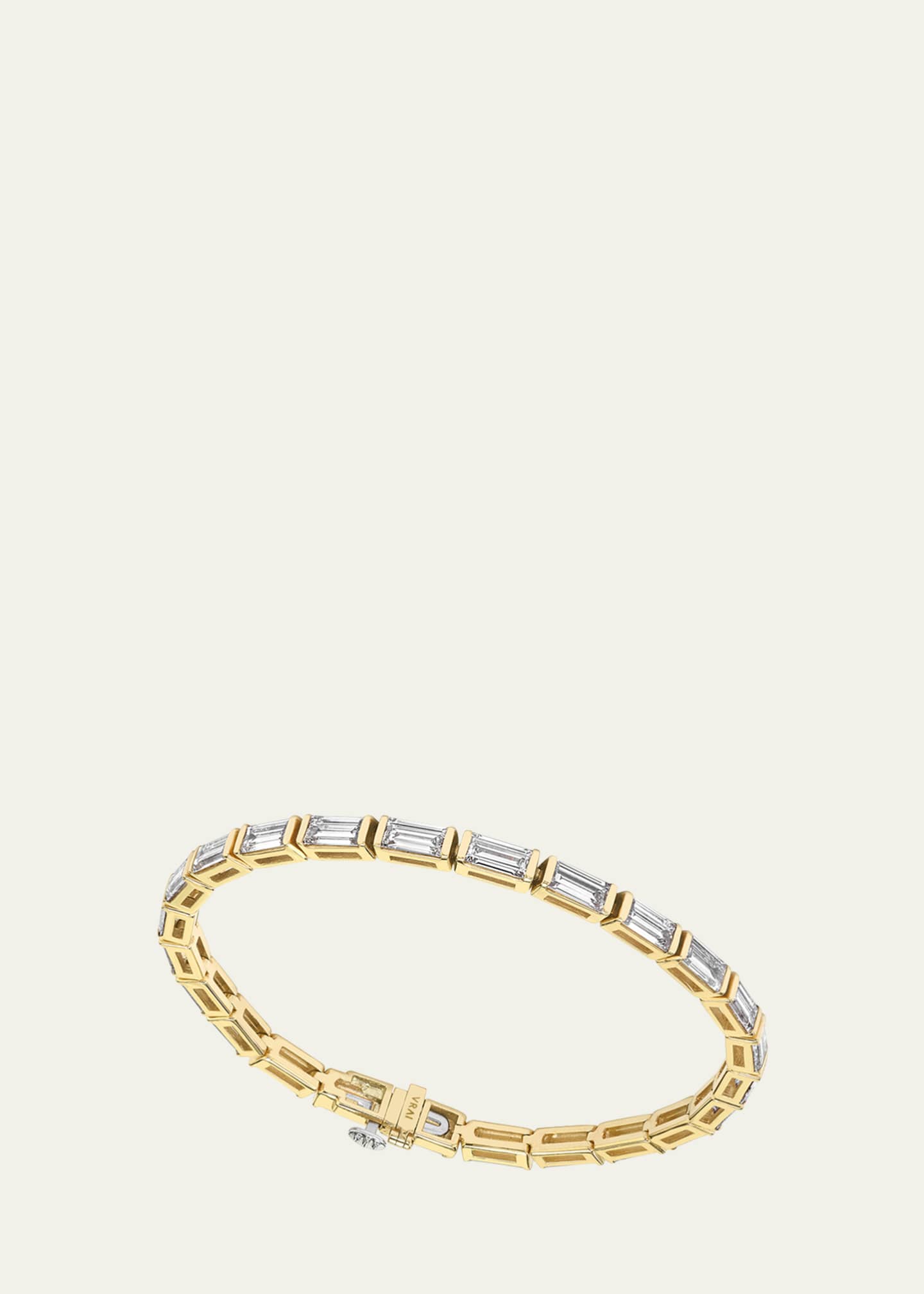 14K Baguette Lab Created/VRAI Created Diamond Tennis Bracelet