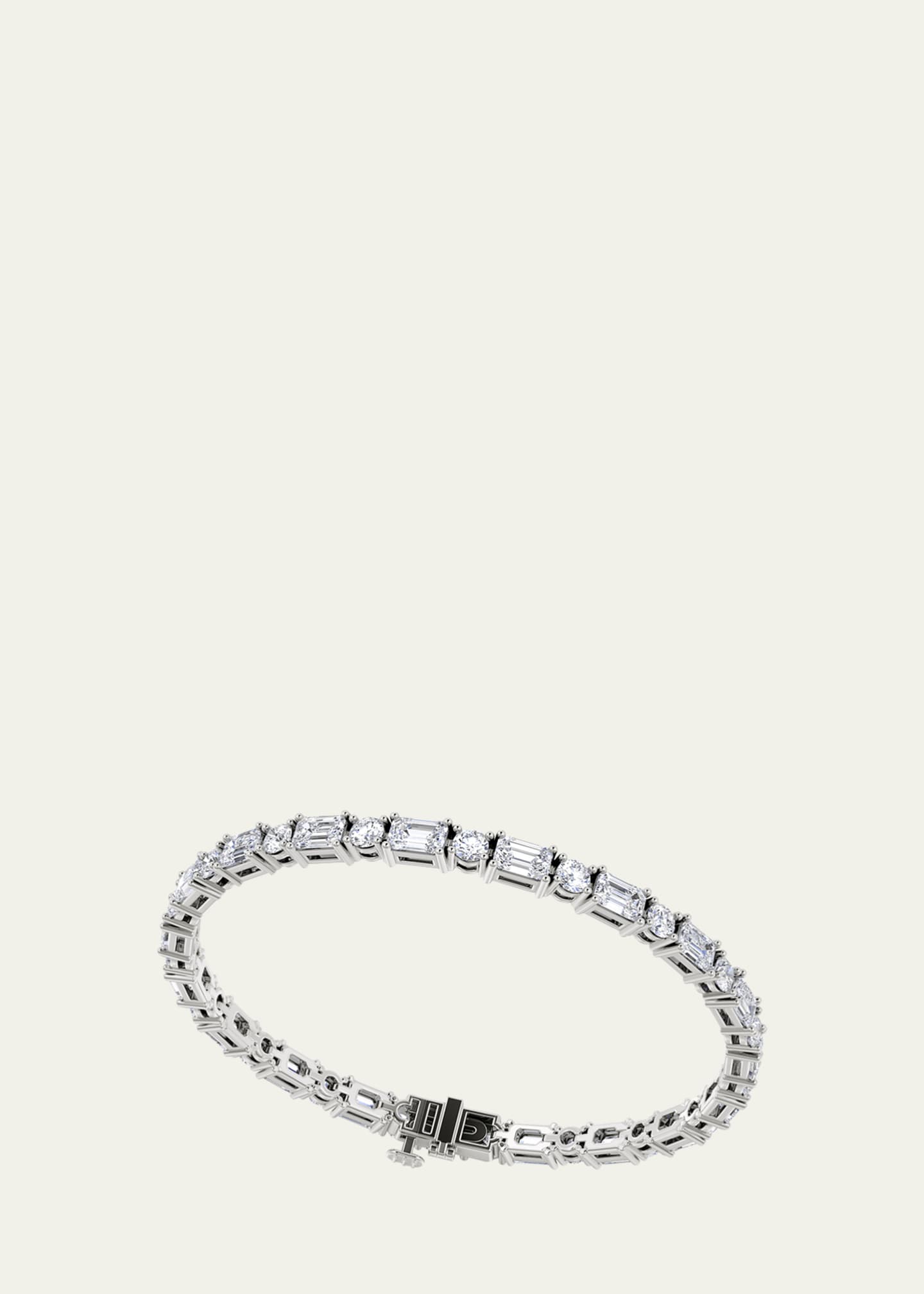 VRAI 14K White Gold Mixed Shape Lab Created/VRAI Created Diamond Tennis