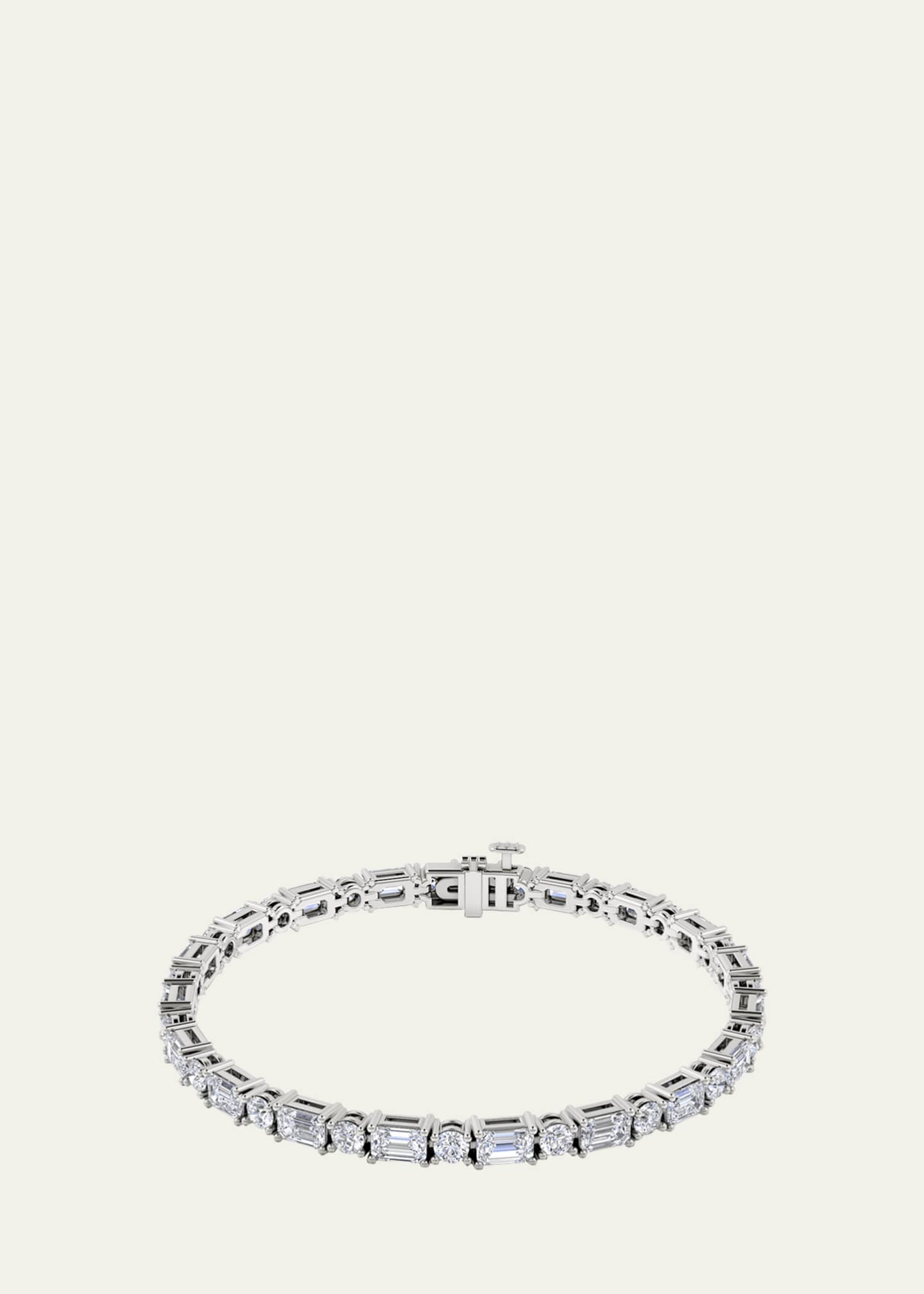 VRAI 14K White Gold Mixed Shape Lab Created/VRAI Created Diamond Tennis