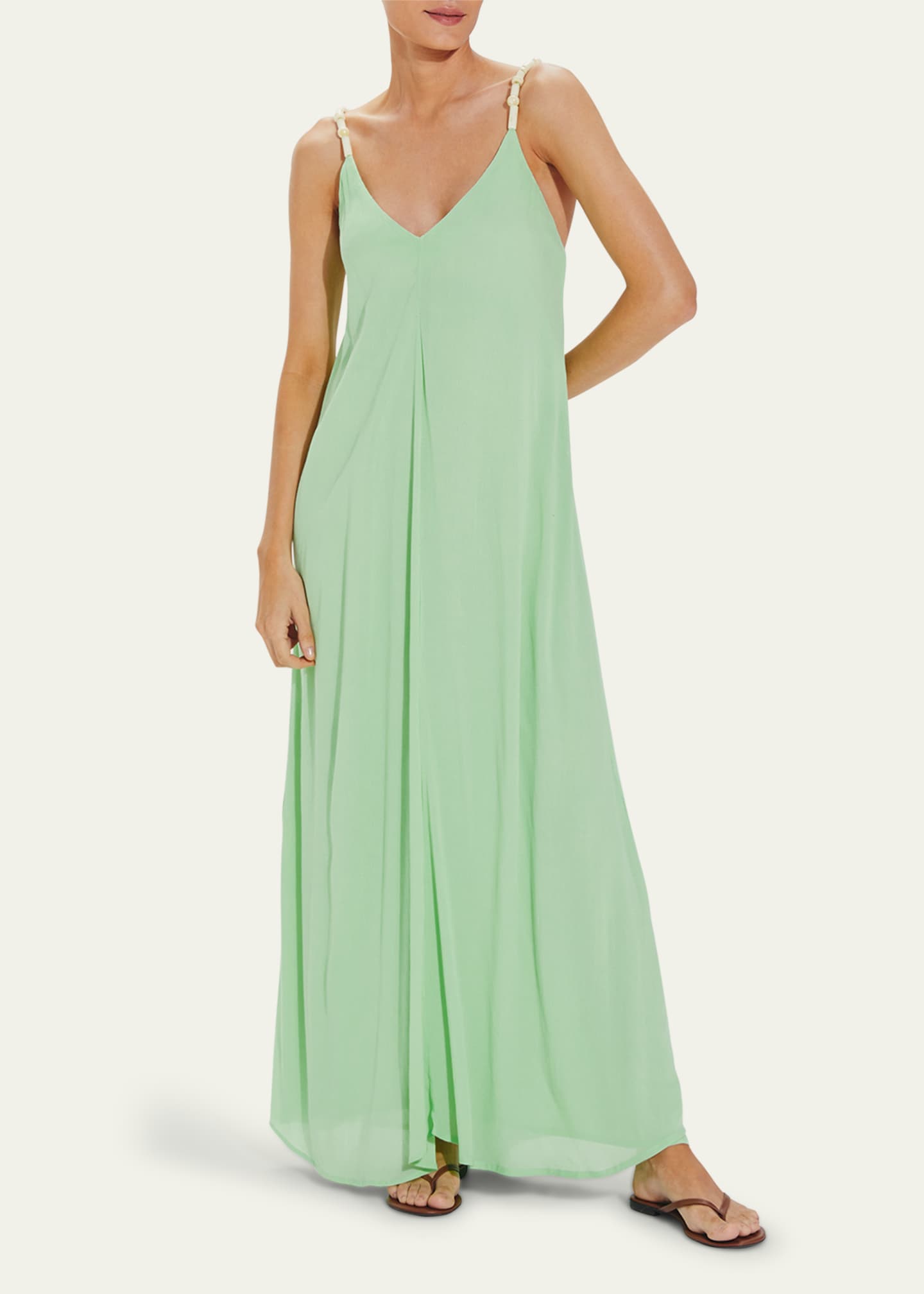 Vix Lilly BeadedStrap Maxi Dress Coverup Bergdorf Goodman