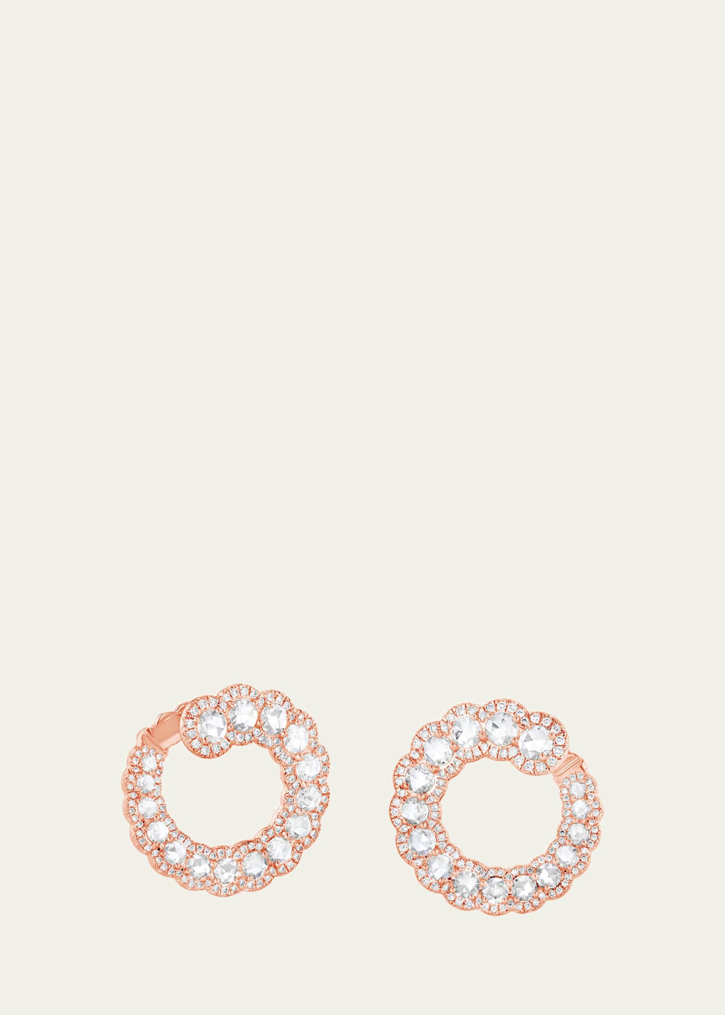 64 Facets 18K Rose Gold Loop Earrings with Diamonds Bergdorf Goodman