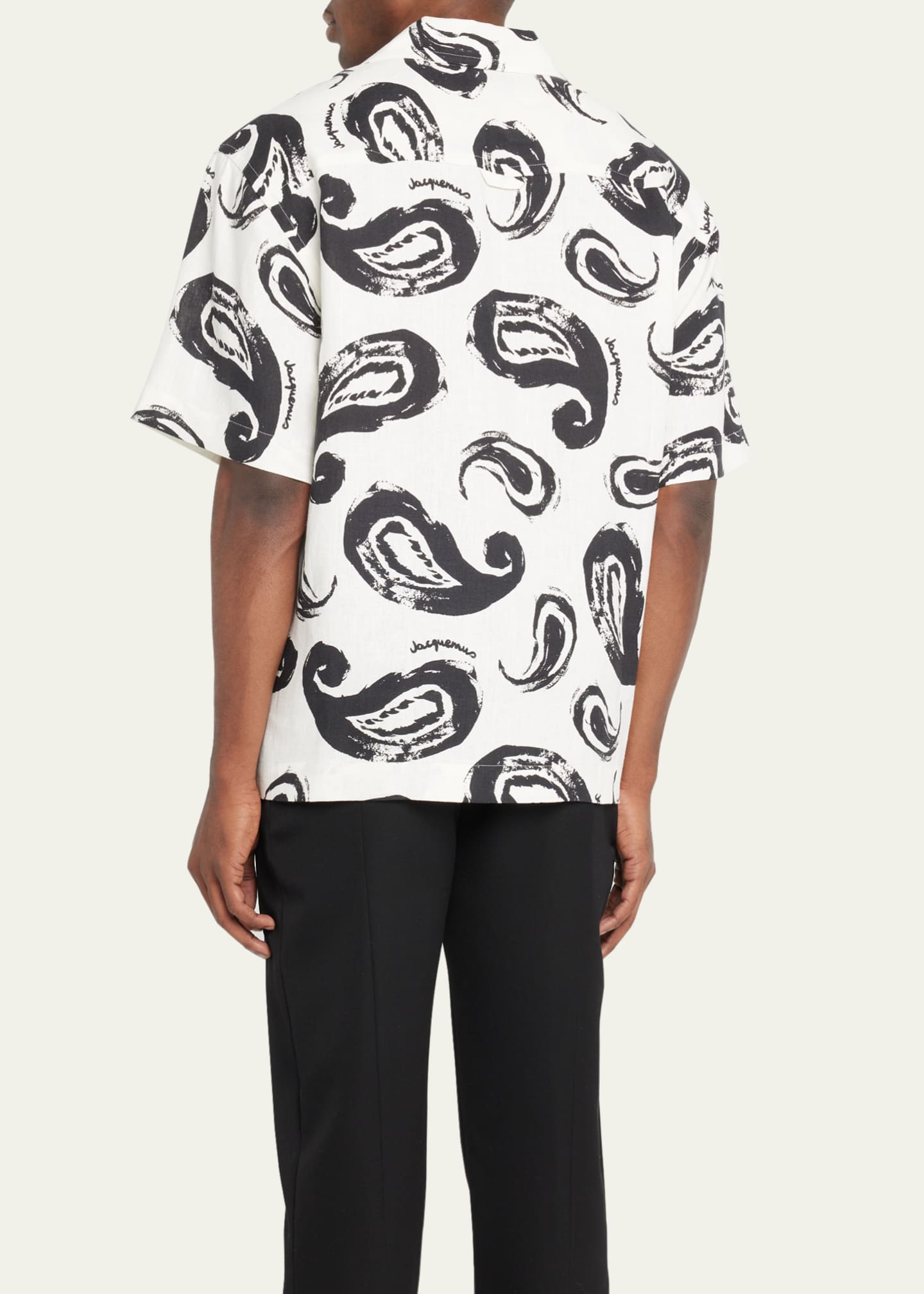 Jacquemus Men's PaisleyPrint Linen Bowling Shirt Bergdorf Goodman