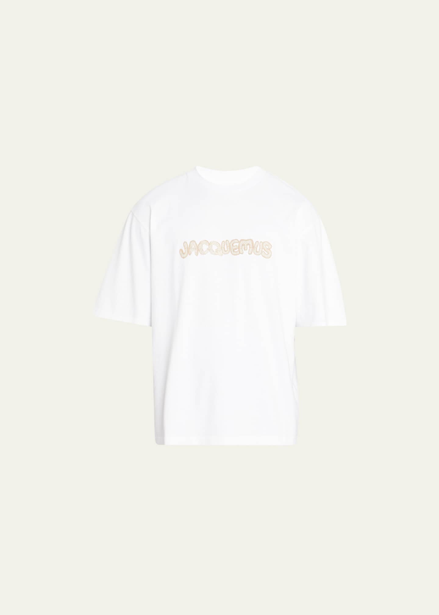 Jacquemus Men's Raphia Logo Jersey T-Shirt - Bergdorf Goodman