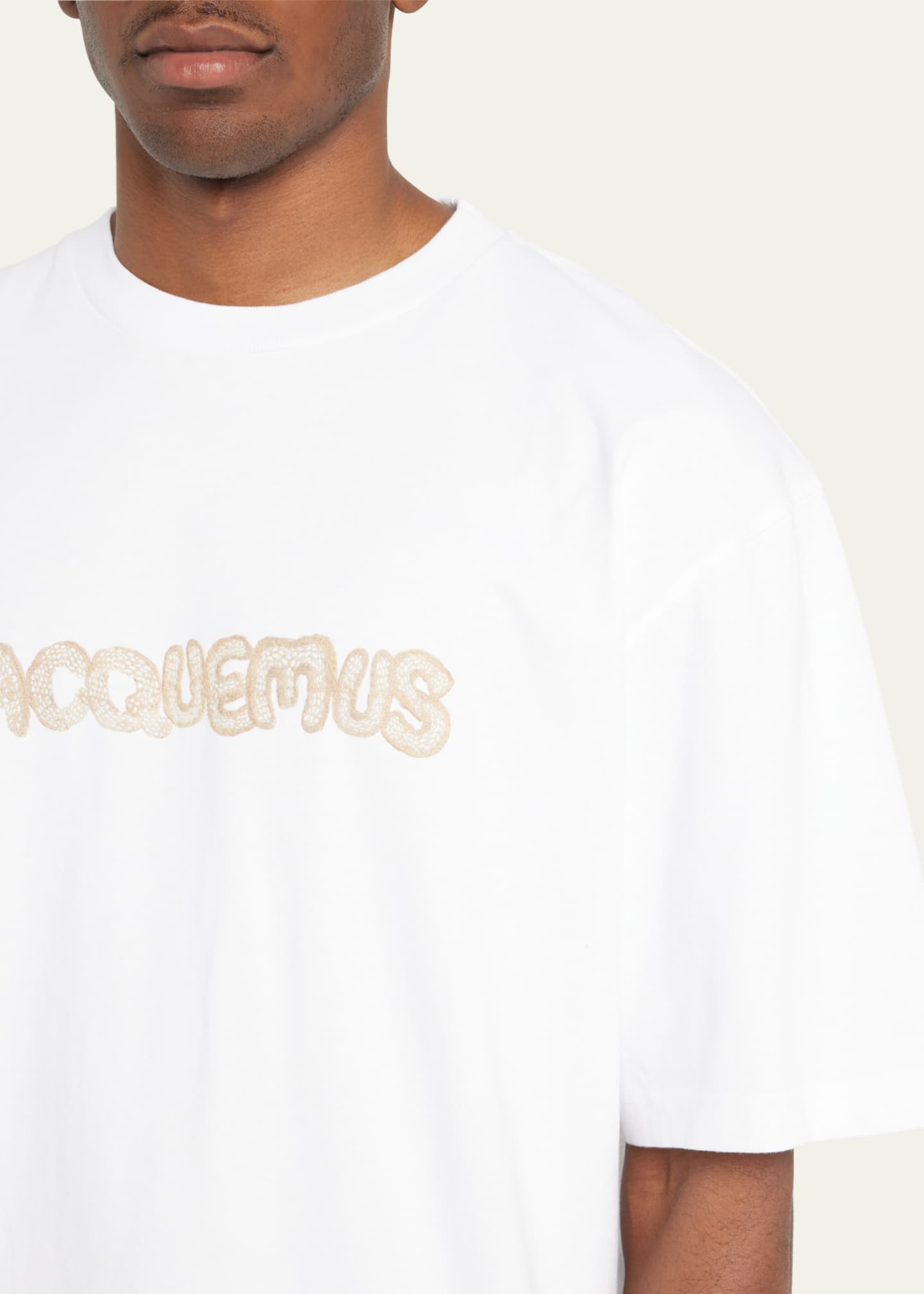 Jacquemus Men's Raphia Logo Jersey T-Shirt - Bergdorf Goodman