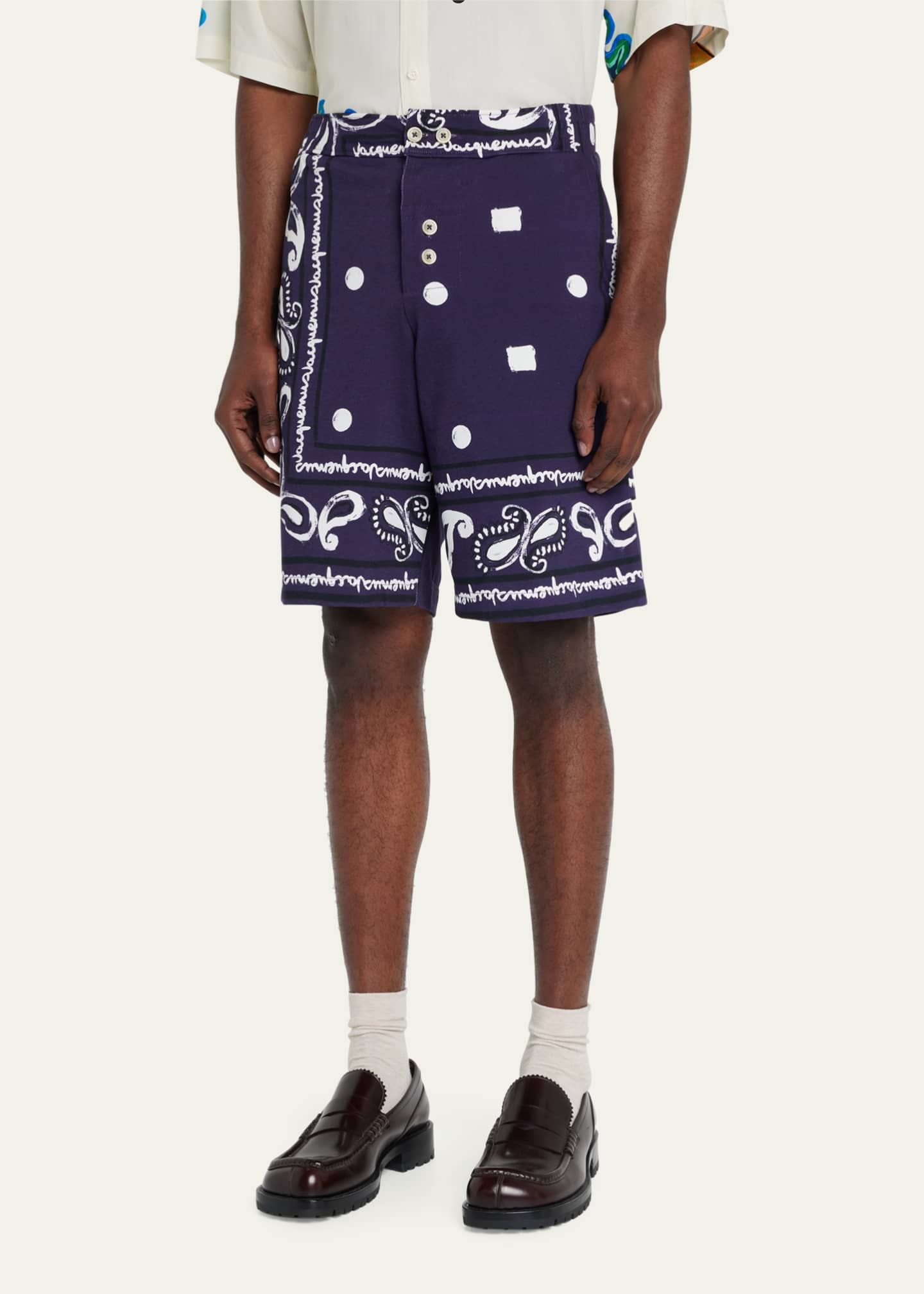 Jacquemus Men's BandanaPrint Shorts Bergdorf Goodman