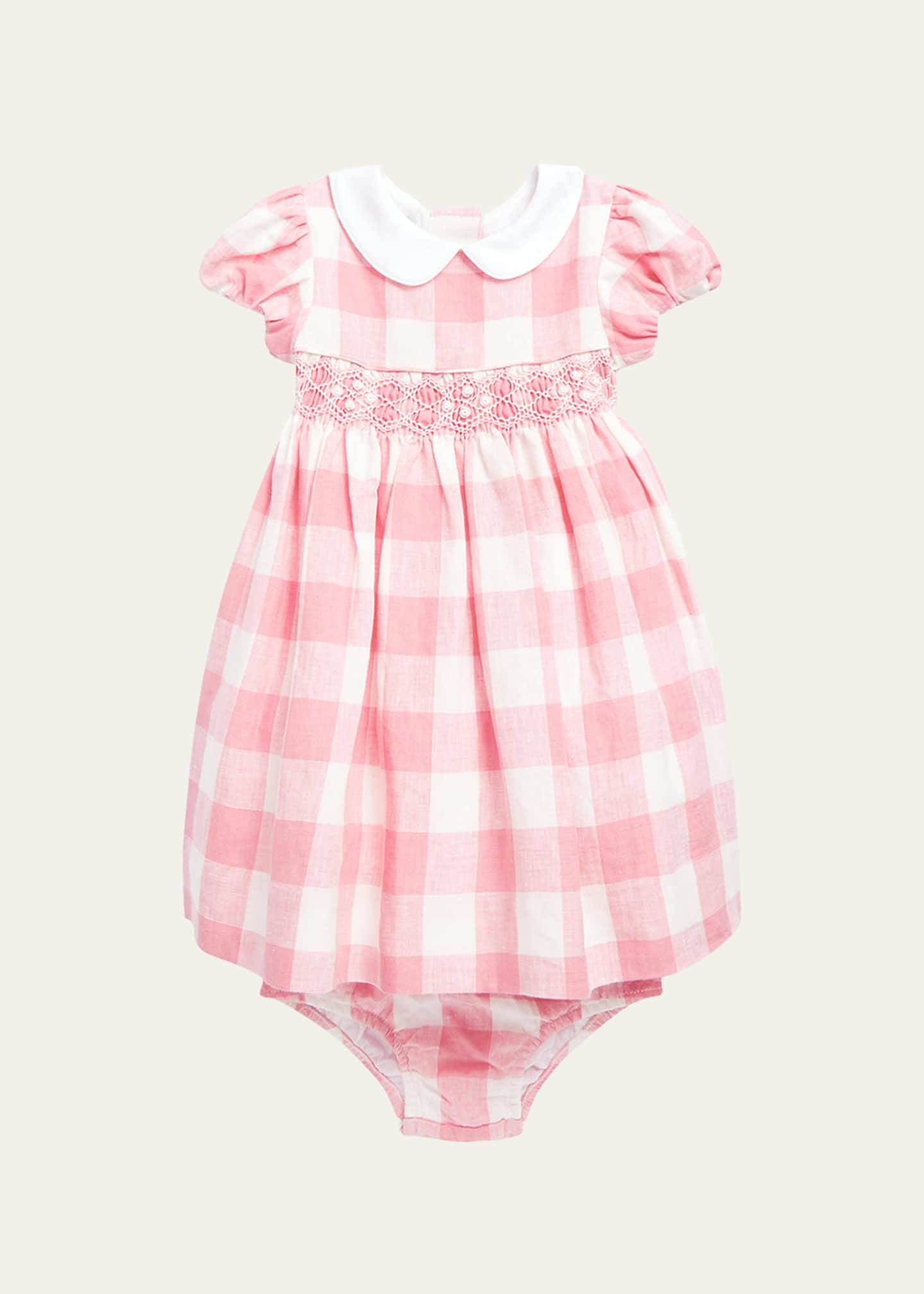 Ralph Lauren Childrenswear Girl's Gingham Smocked Dress W/ Bloomers, Size 9M-24M  - Bergdorf Goodman