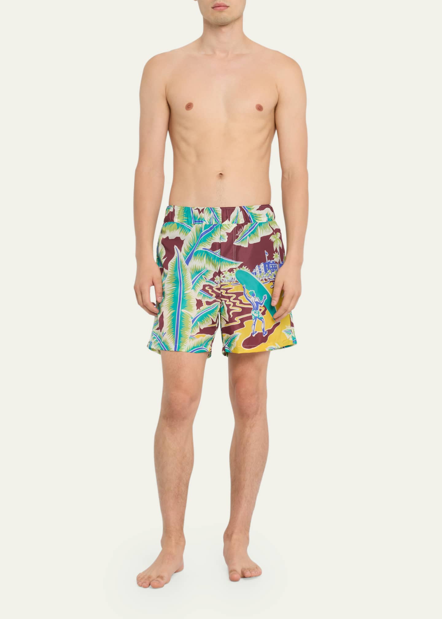 Valentino Garavani Men's Surf-Print Swim Shorts - Bergdorf Goodman