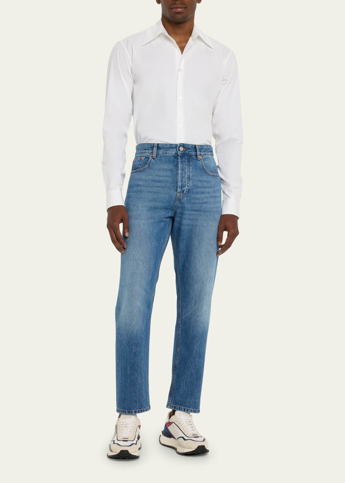 Valentino Garavani Men's VLogo Straight-Leg Jeans - Bergdorf Goodman