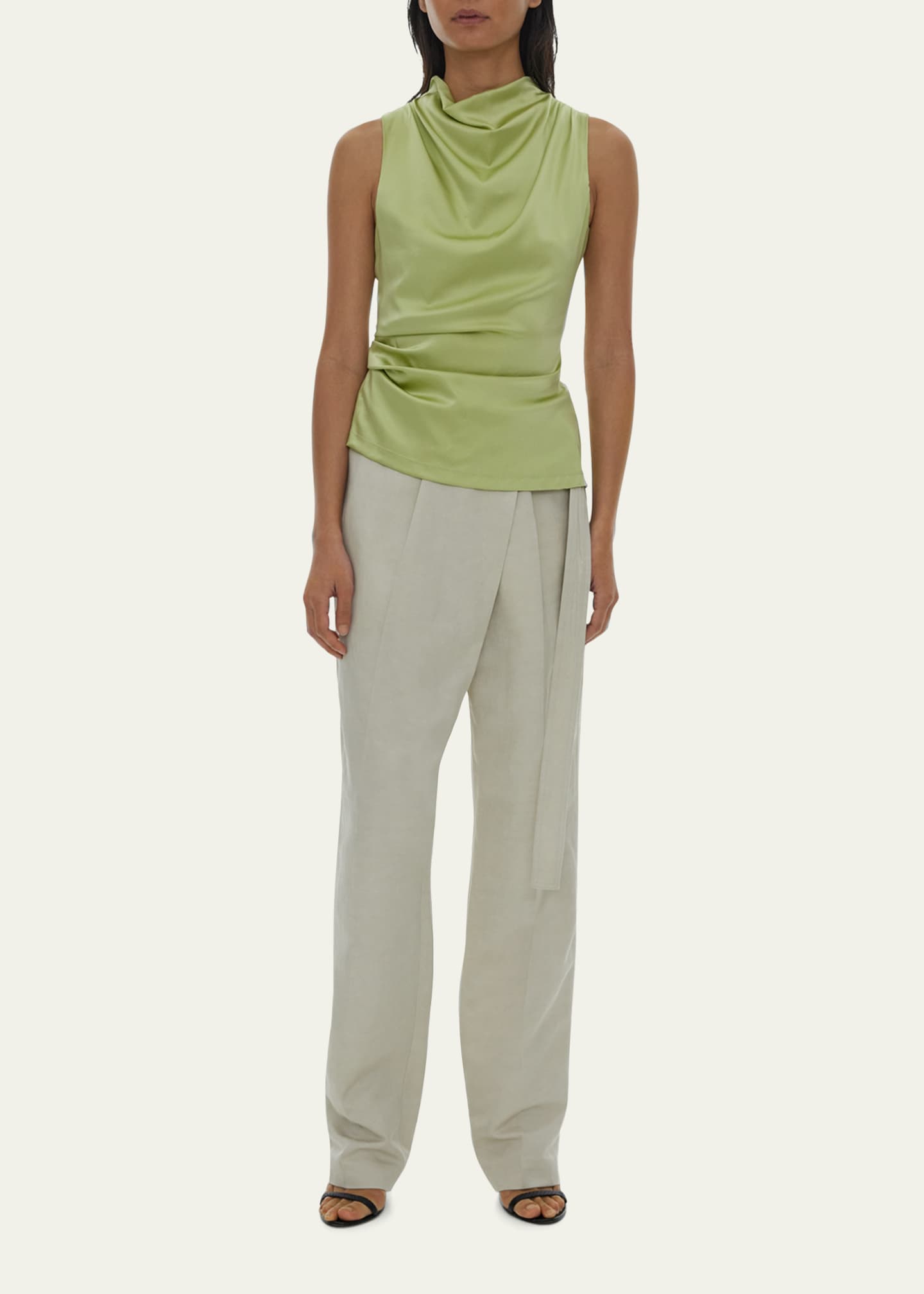 Helmut Lang Silk CowlNeck Top Bergdorf Goodman