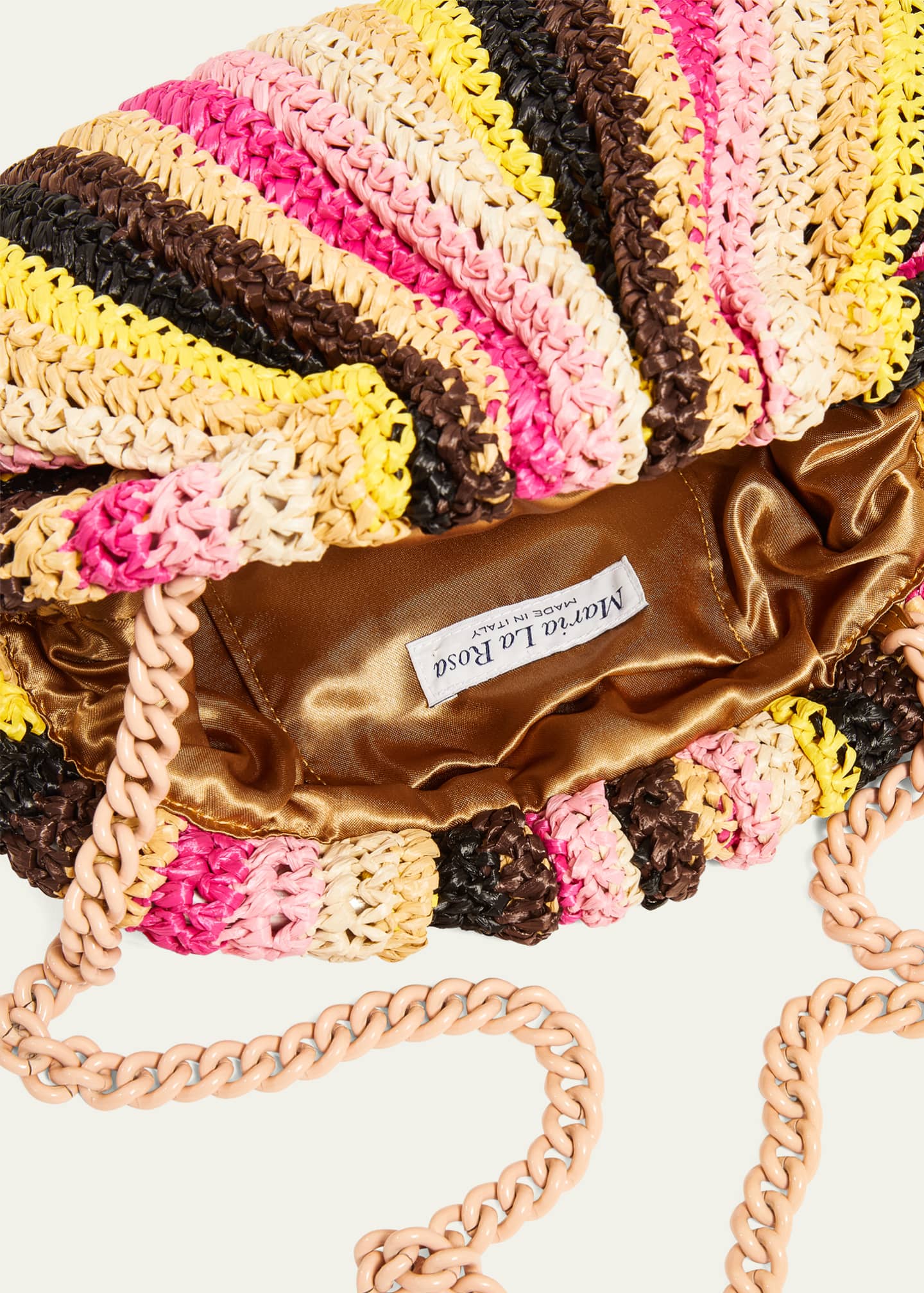 Maria La Rosa Game Crochet Clutch Bag with Chain Strap Image 4 of 5