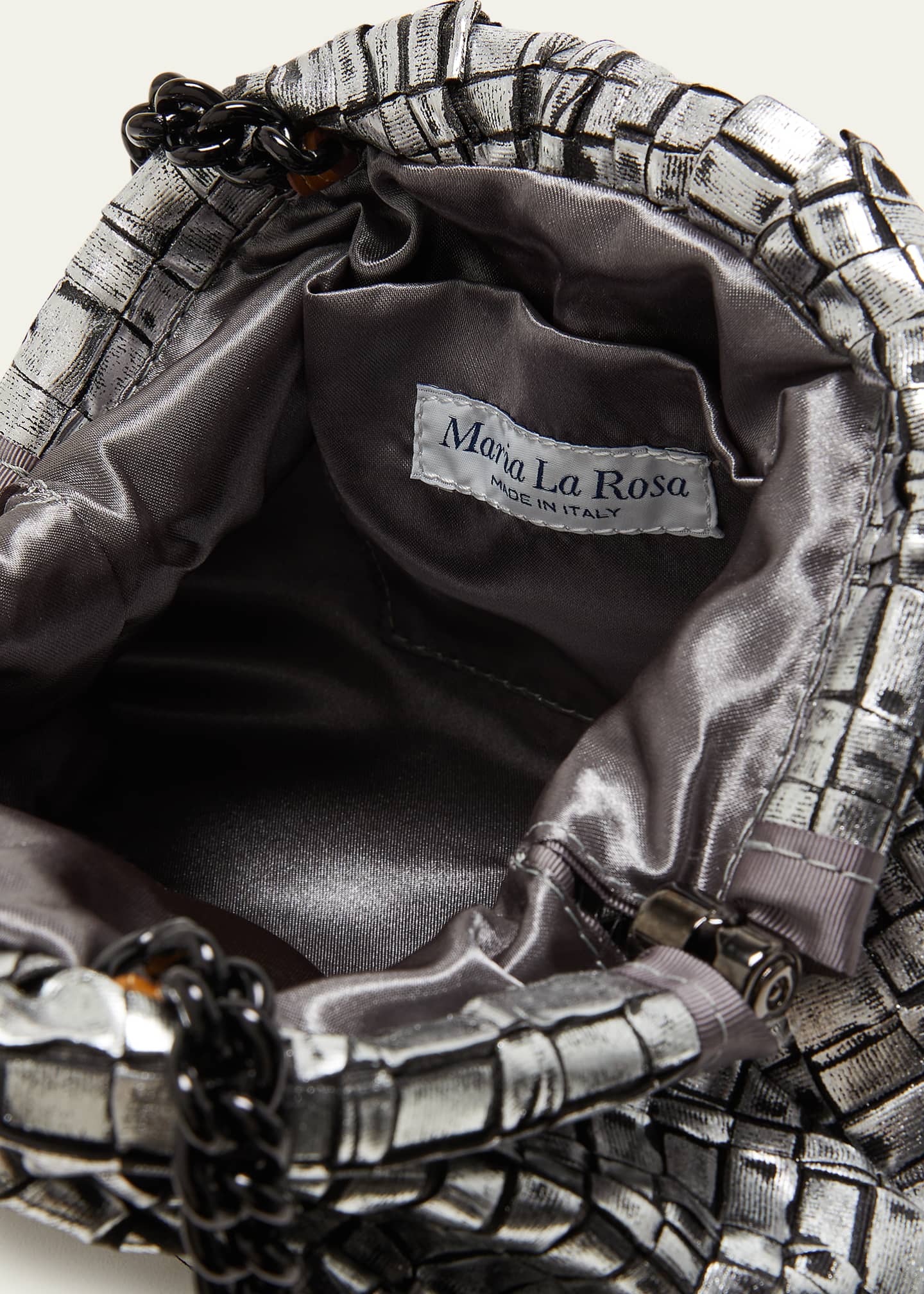 Maria La Rosa Game Mini Ribbon Metallic Shoulder Bag Image 4 of 5