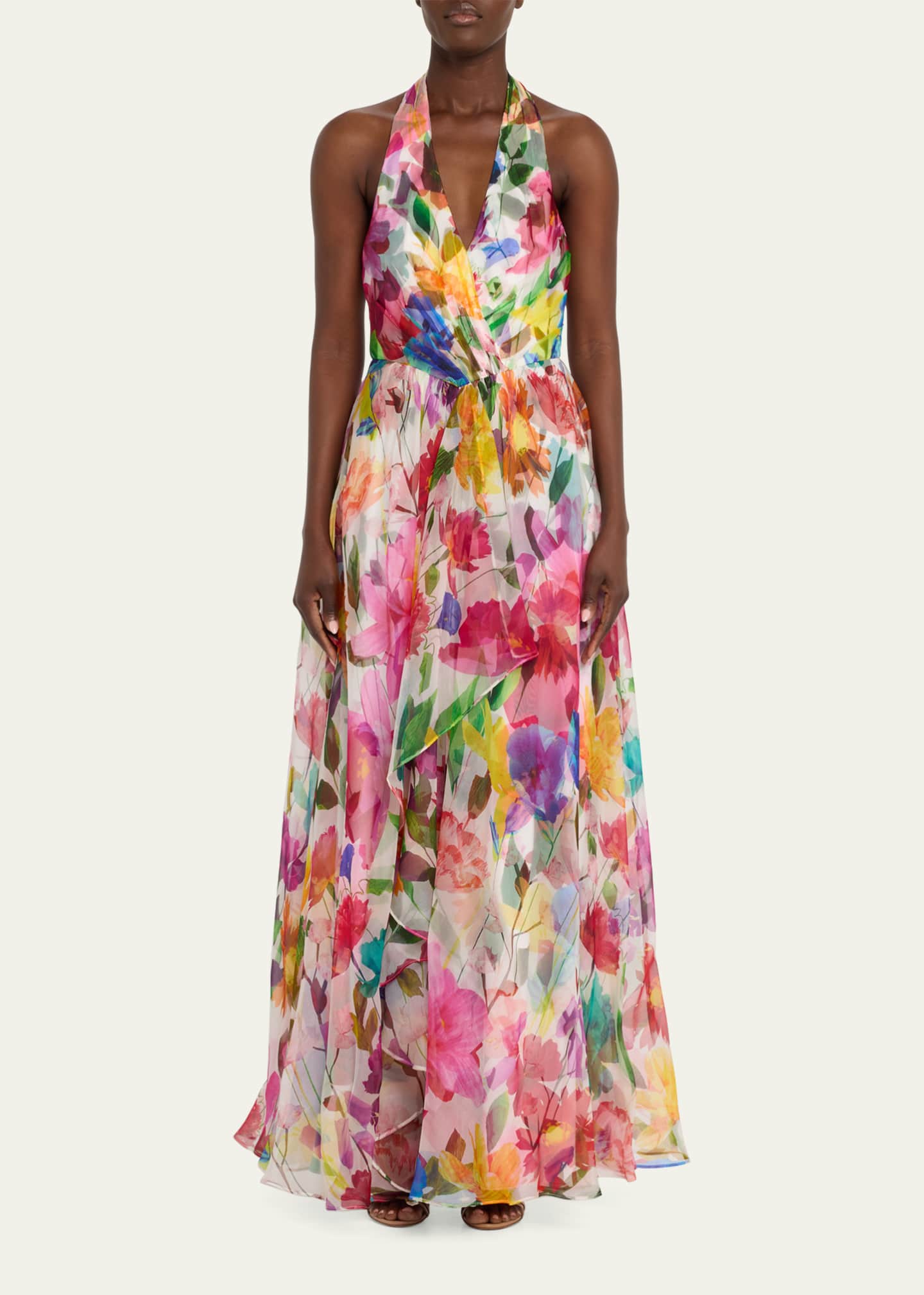 Eliza j halter ruffle maxi dress outlet