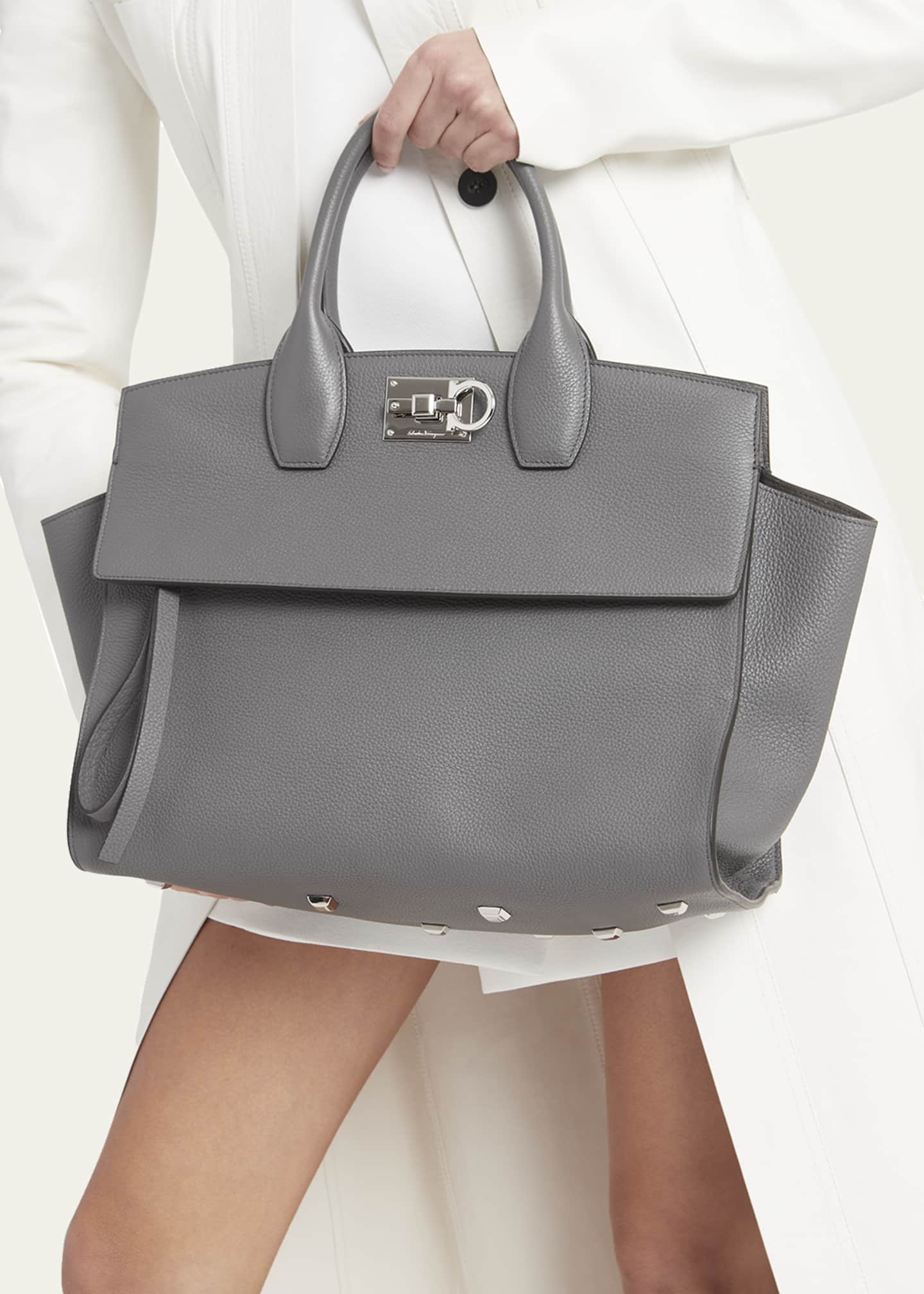 Ferragamo The Studio Gancini Leather Top Handle Bag Bergdorf Goodman
