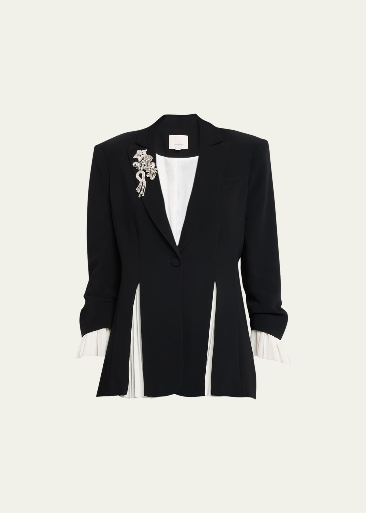 Cinq a Sept Tyler Embellished Mixed Media Blazer Bergdorf Goodman