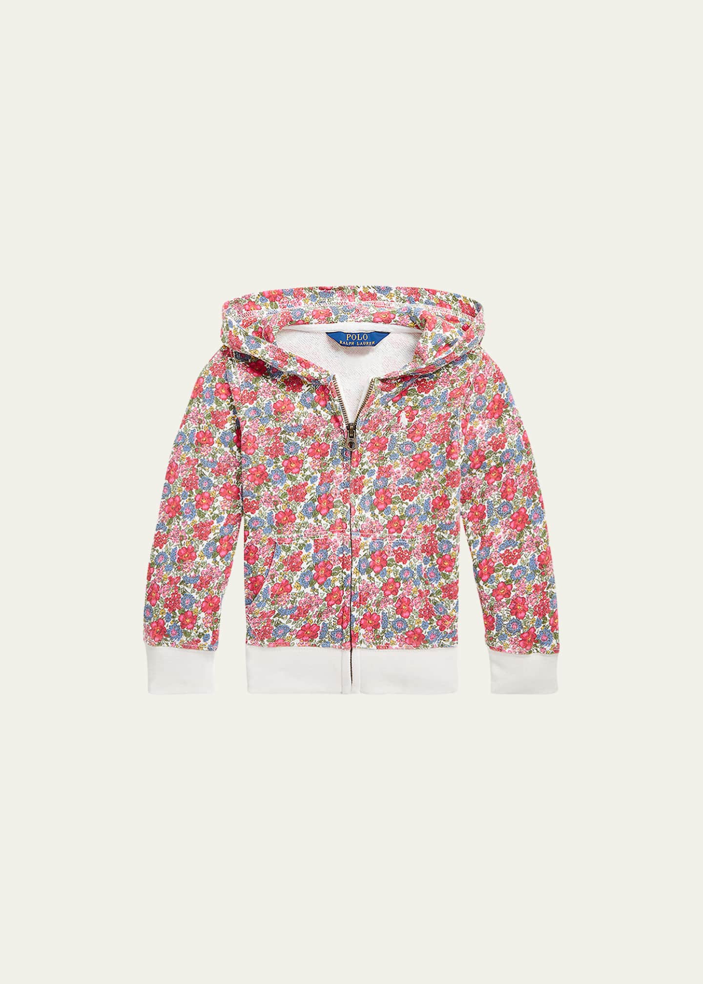 Ralph Lauren Childrenswear Girl's Floral-Print Embroidered Hoodie, Size 5-6X  - Bergdorf Goodman