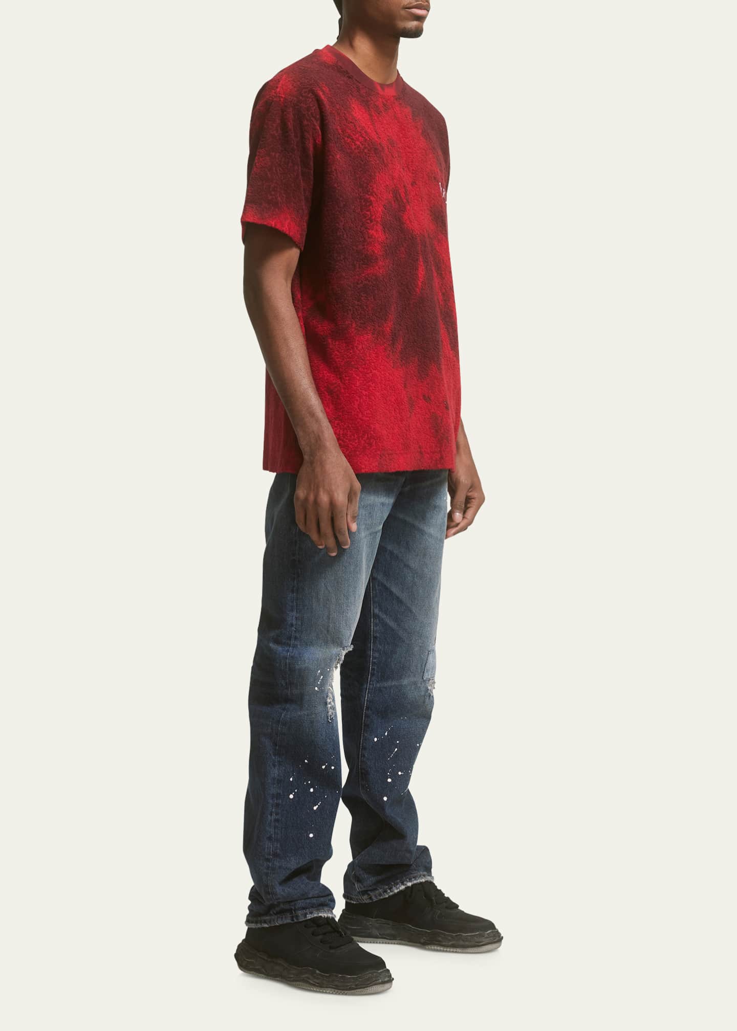 PURPLE Men's TieDye Terry Toweling TShirt Bergdorf Goodman