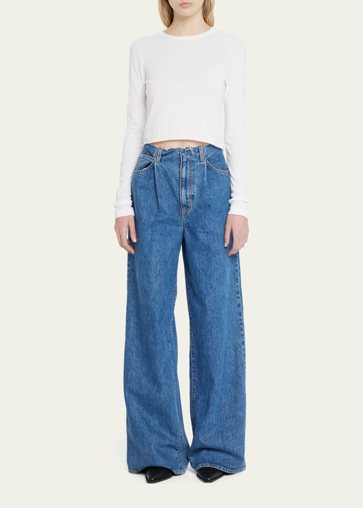 SLVRLAKE Long Sleeve Cropped Baby Tee Bergdorf Goodman