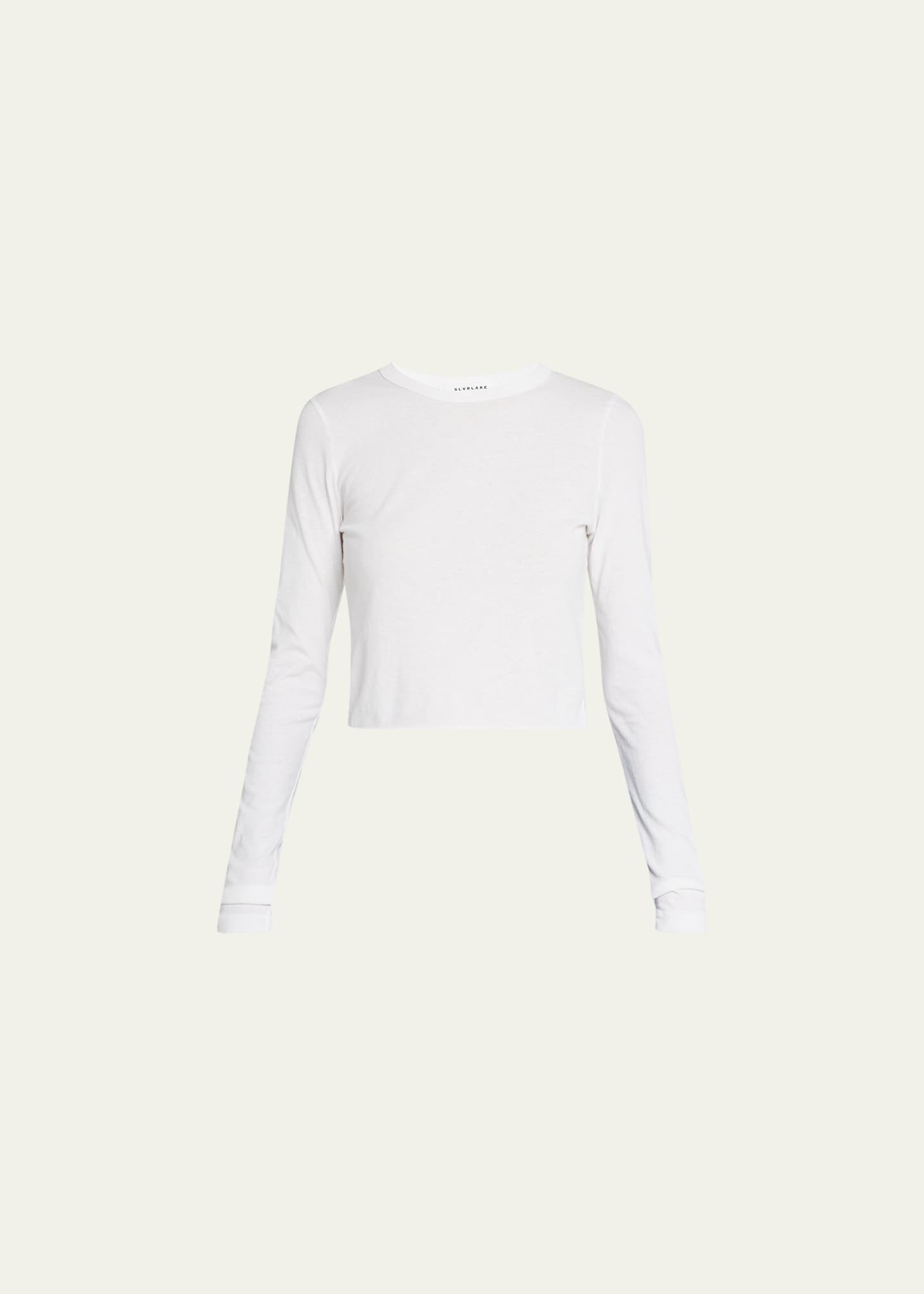 SLVRLAKE Long Sleeve Cropped Baby Tee Bergdorf Goodman