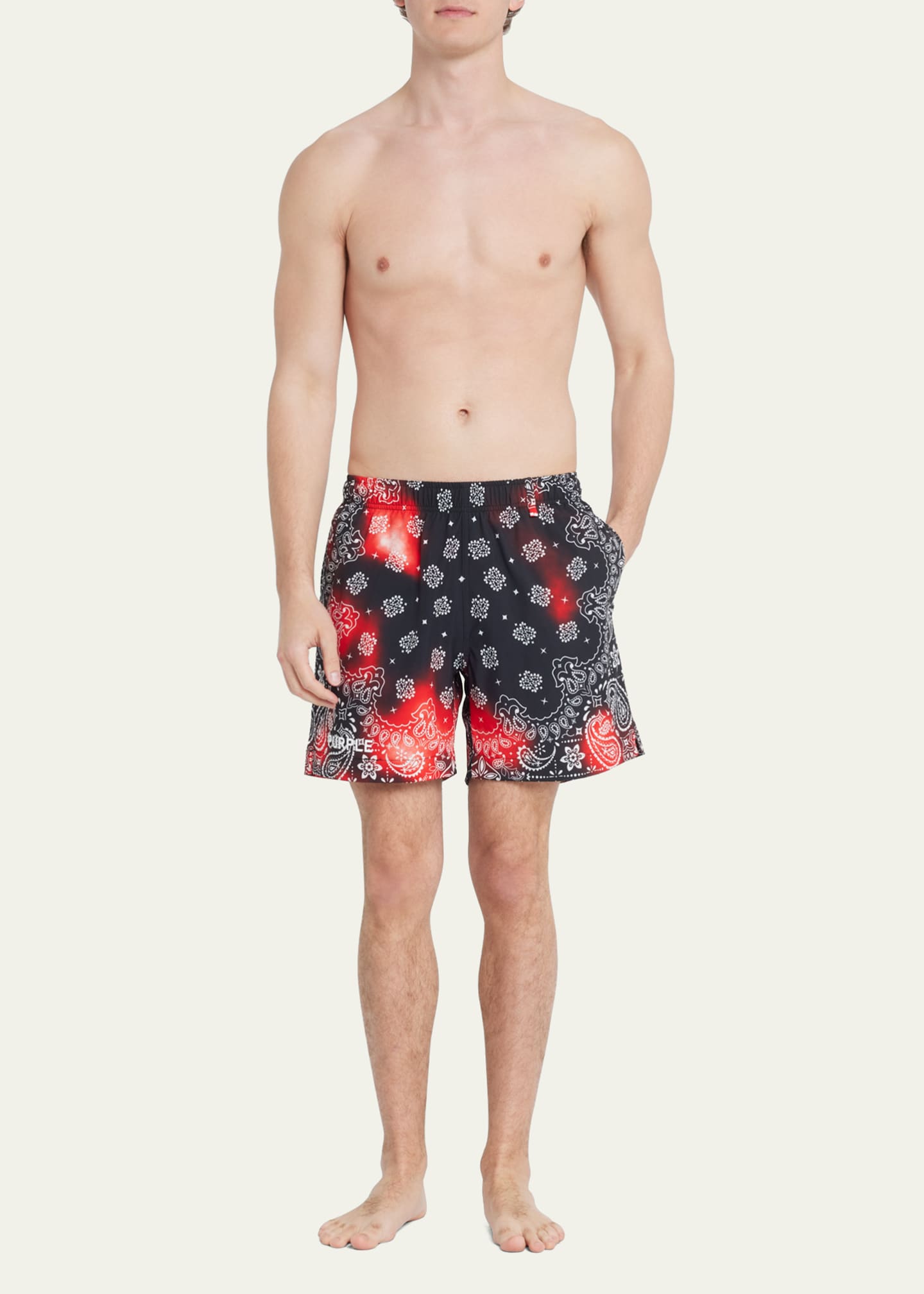 PURPLE Men's BandanaPrint Swim Shorts Bergdorf Goodman