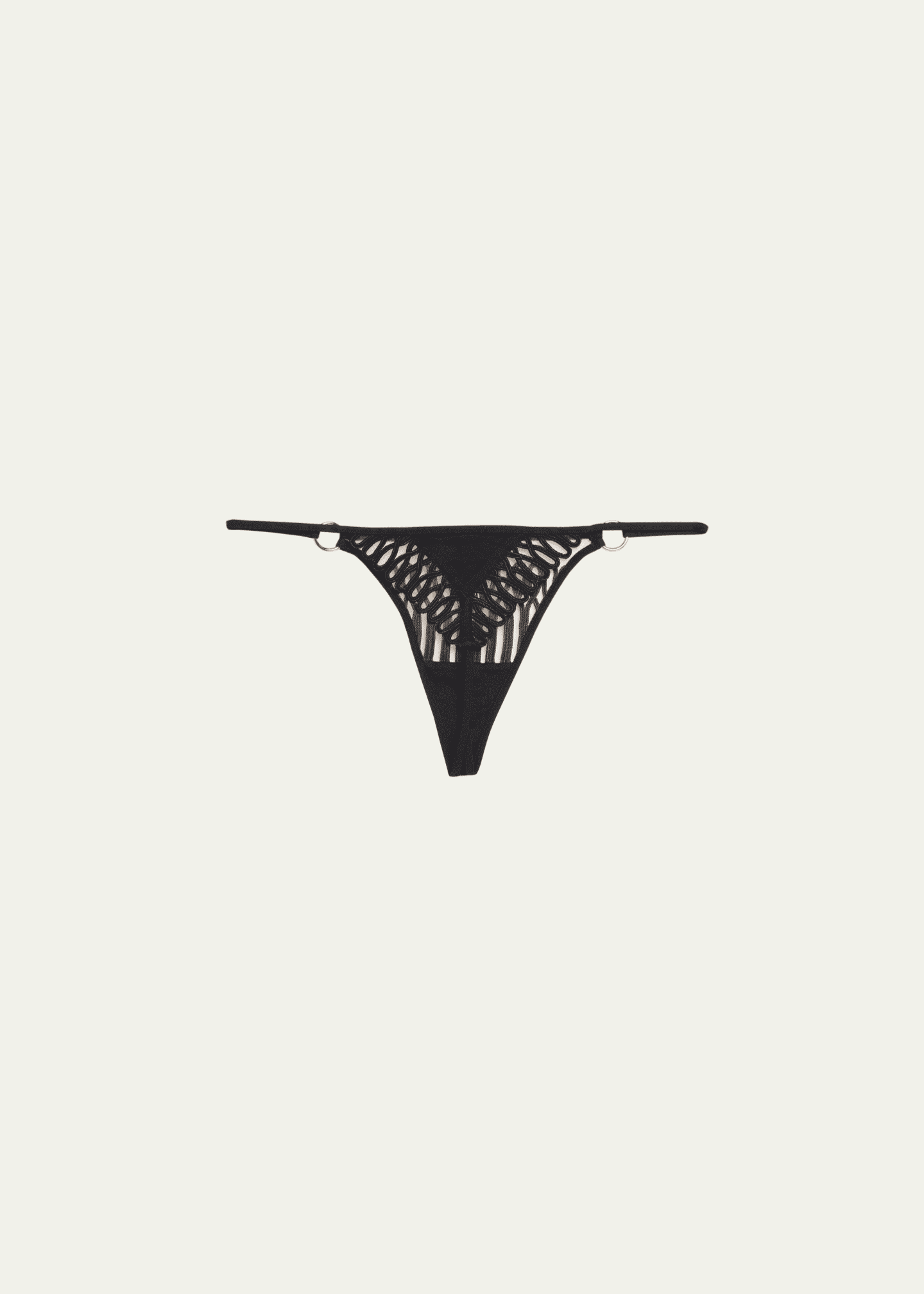 Livy Jazz Cord-Embroidered Tulle Thong Image 2 of 2
