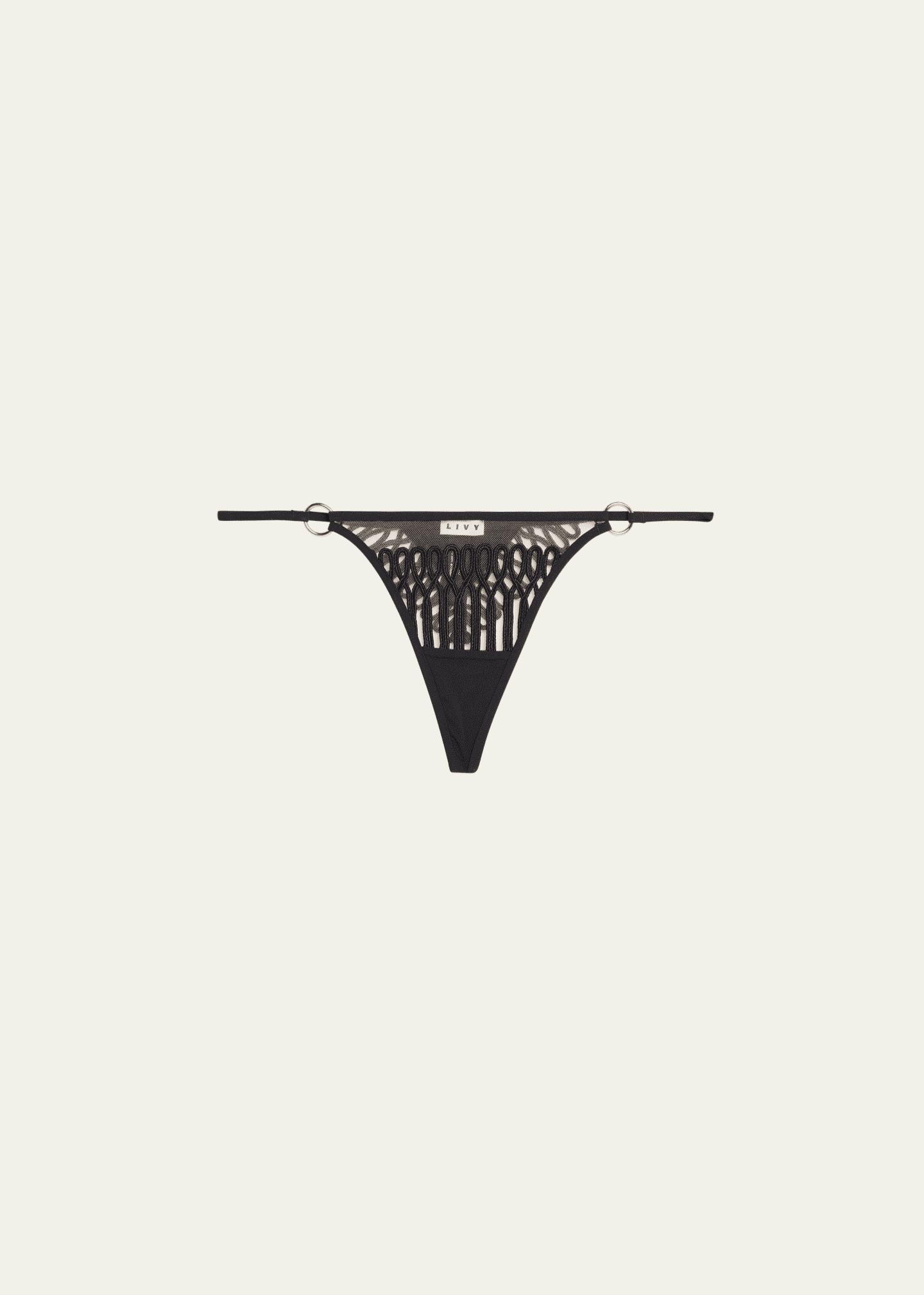 Livy Jazz Cord-Embroidered Tulle Thong Image 1 of 2