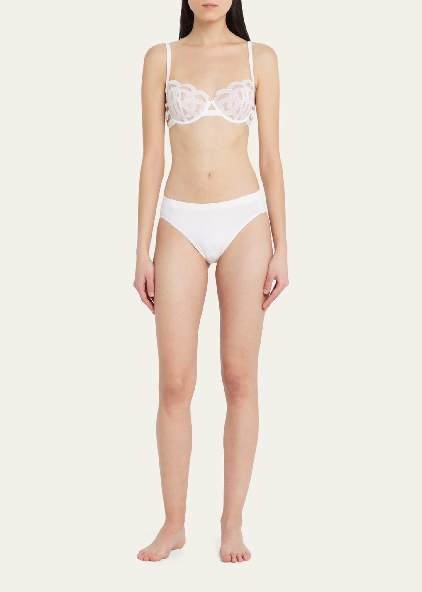 Livy Kimbaku Embroidered Mesh Balconette Bra - Bergdorf Goodman