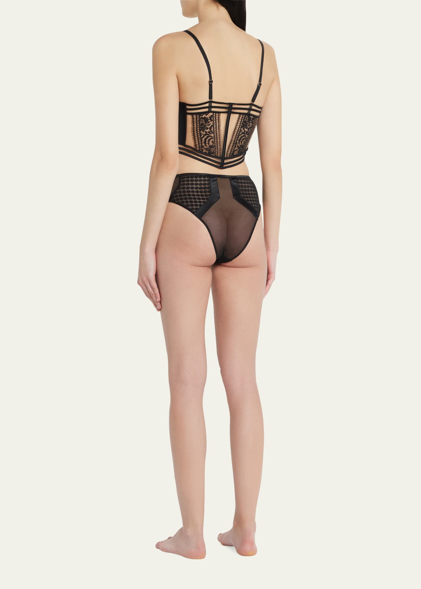 Livy Macy High-Rise Lace & Mesh Briefs Image 3 of 4