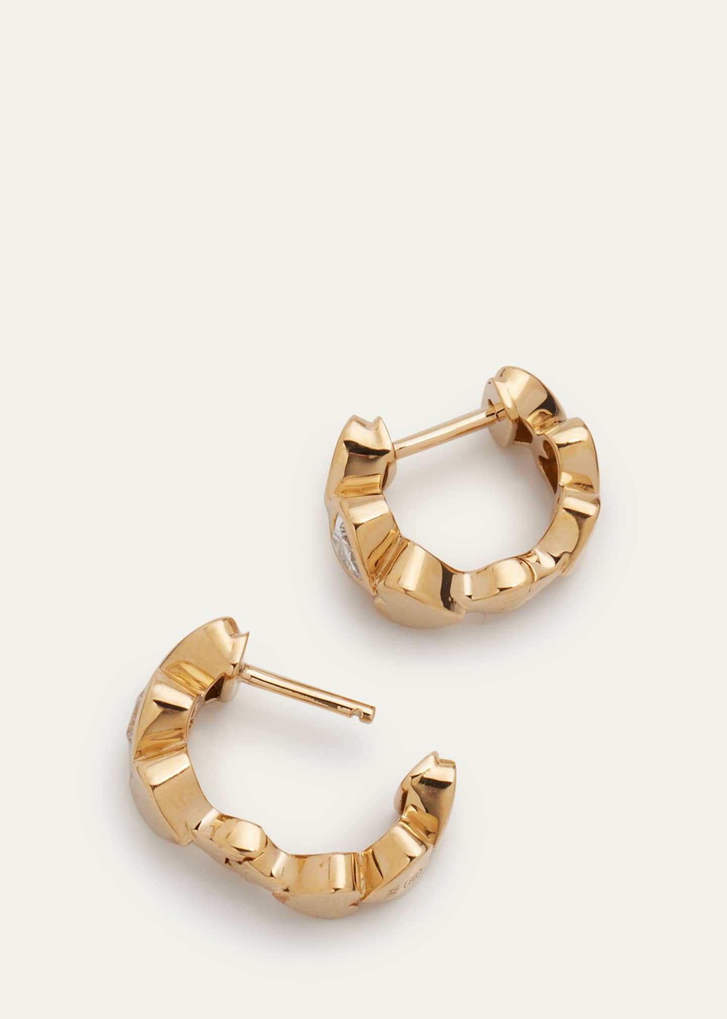 Sydney Evan 14k Gold Diamond Hearts Hoop Earrings Image 4 of 4
