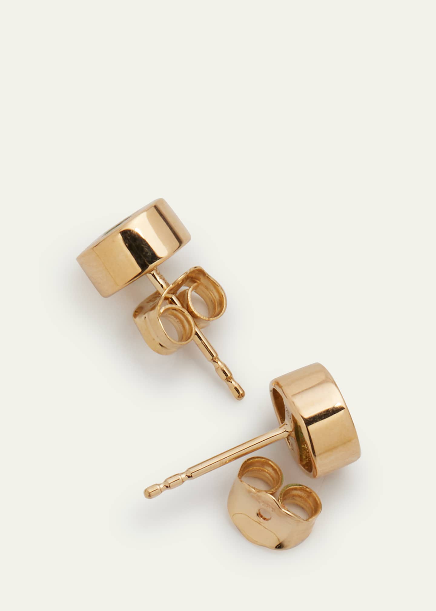 Sydney Evan 14k Yellow Gold Fluted Emerald Stud Earrings Image 4 of 4