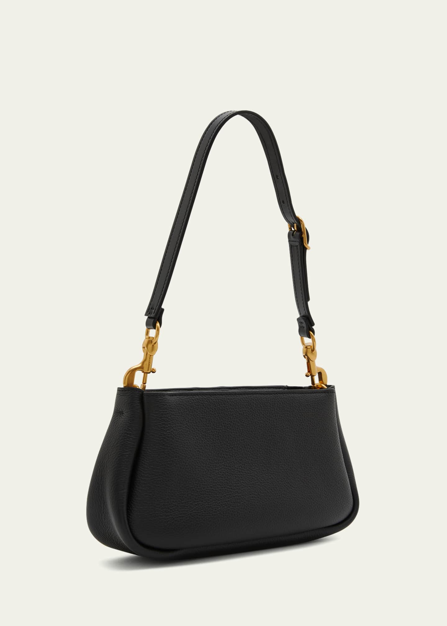 Black evening bag with shoulder strap